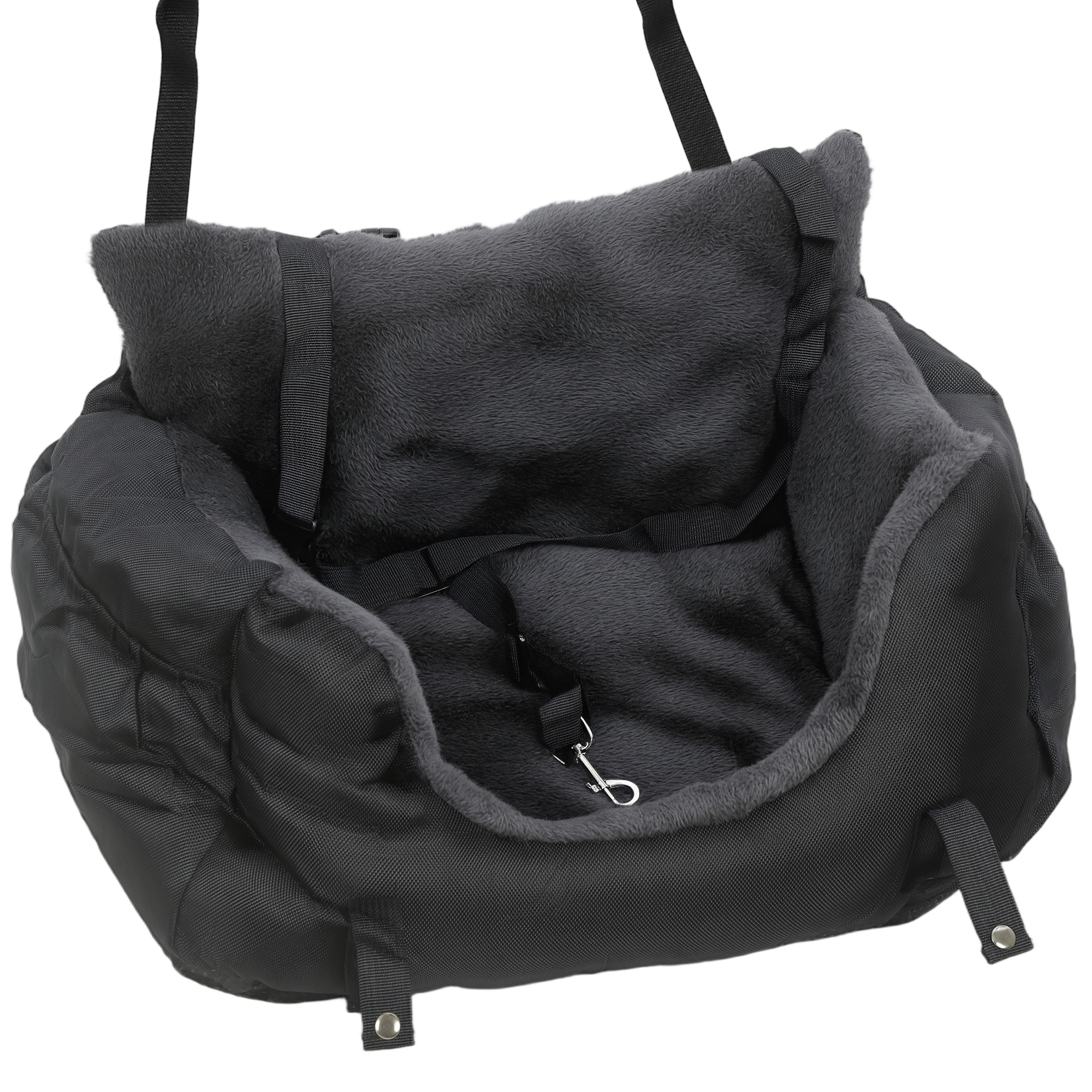 CORVETHRA Dog Car Seat for Small Dogs with Fixed Buckle washable Cover - Black