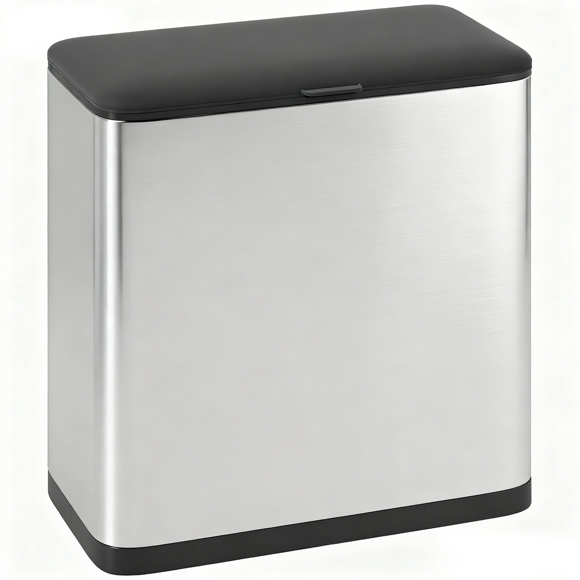 SELVONIX 8L Hanging Rubbish Bin with Lid and Removable Inner Bucket - Silver