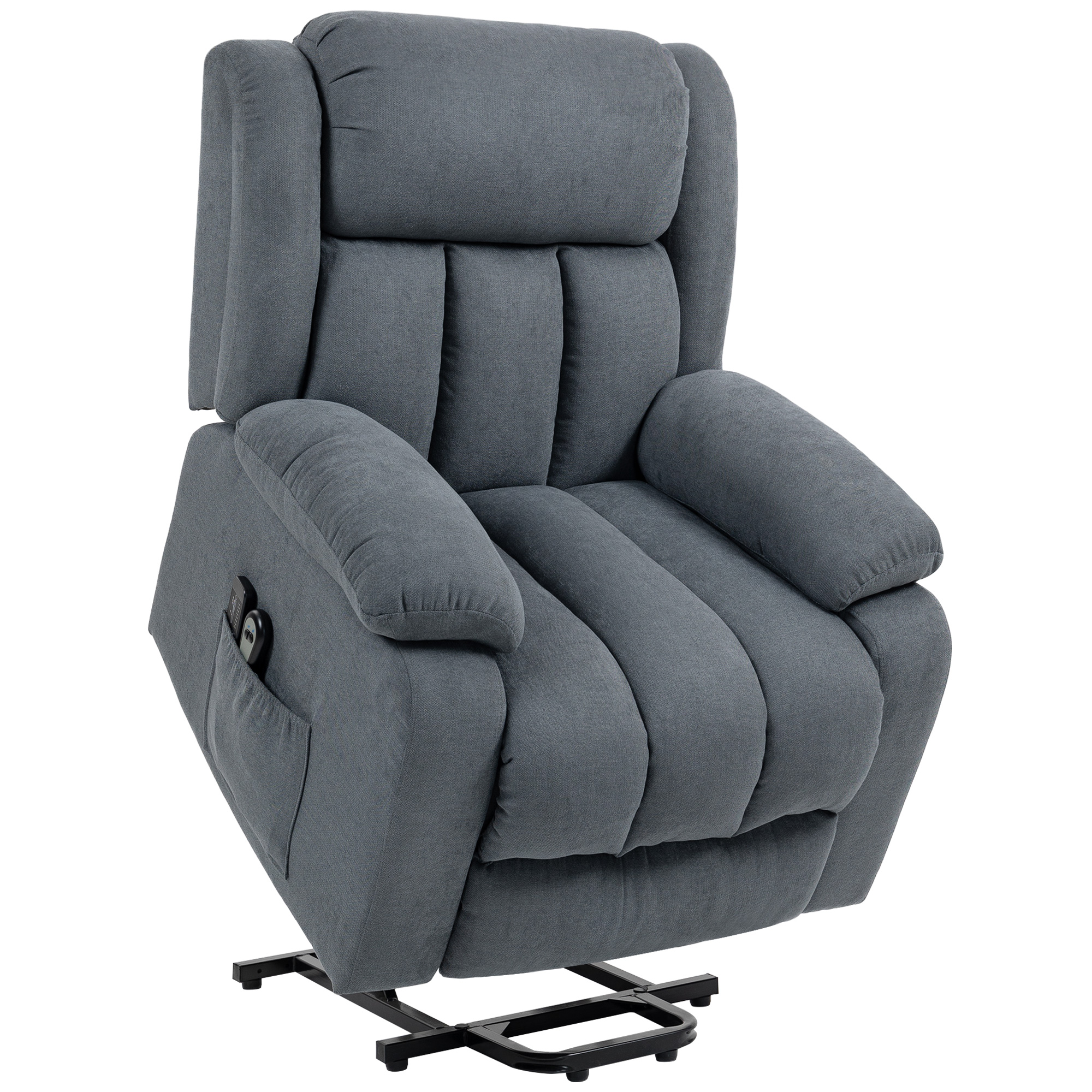 MARVEXEN Power Lift Recliner Massage Chair with Footrest, Remote and Side Pocket - Grey
