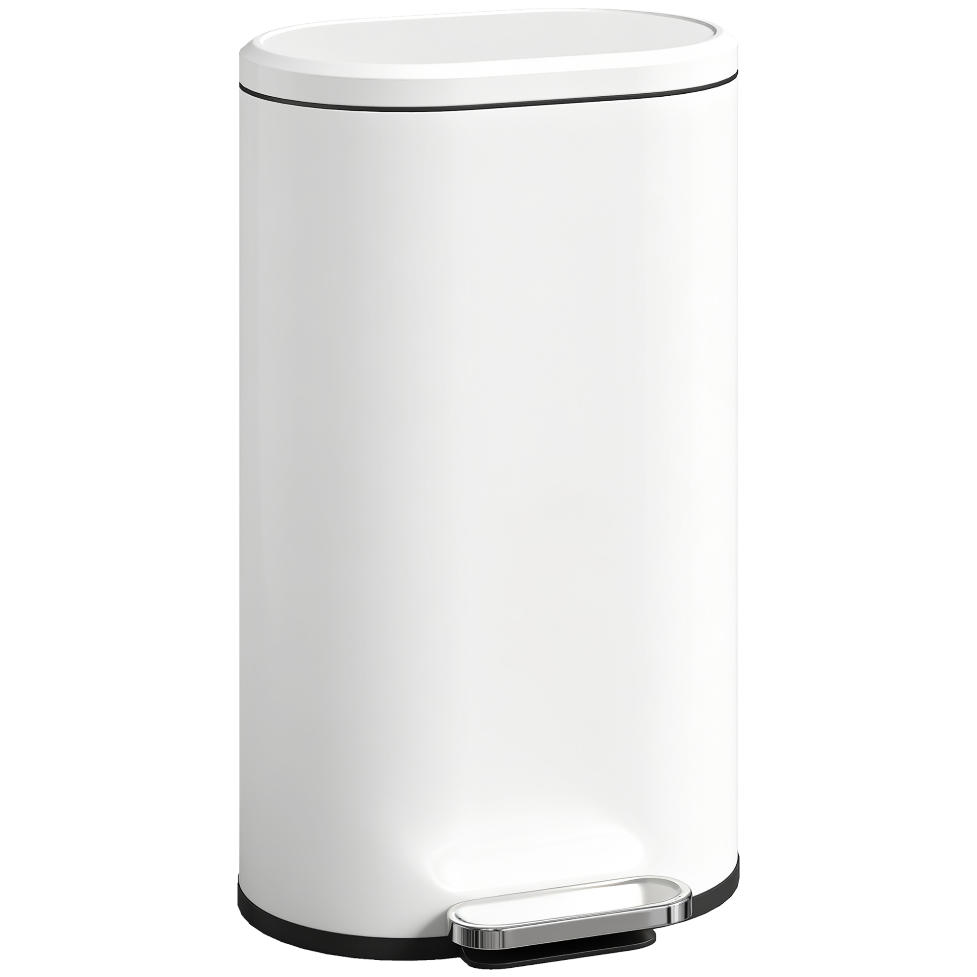 SAVRIA 30L Modern Curved Rubbish Bin - Cream