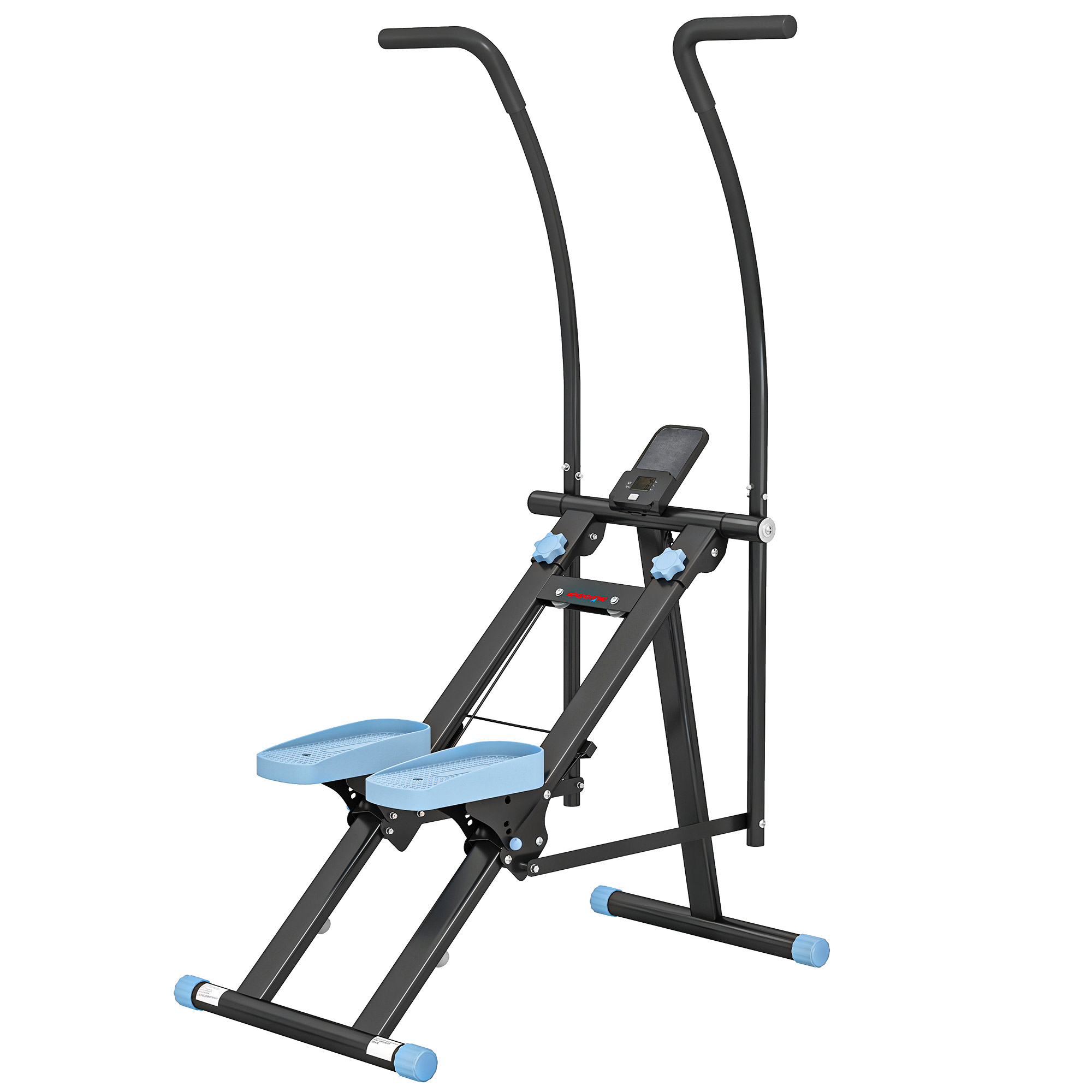 ENRITHRA Stair Stepper for Home Gym Exercise,Vertical Climber Machine with LCD Monitor and Adjustable Pedals - Black