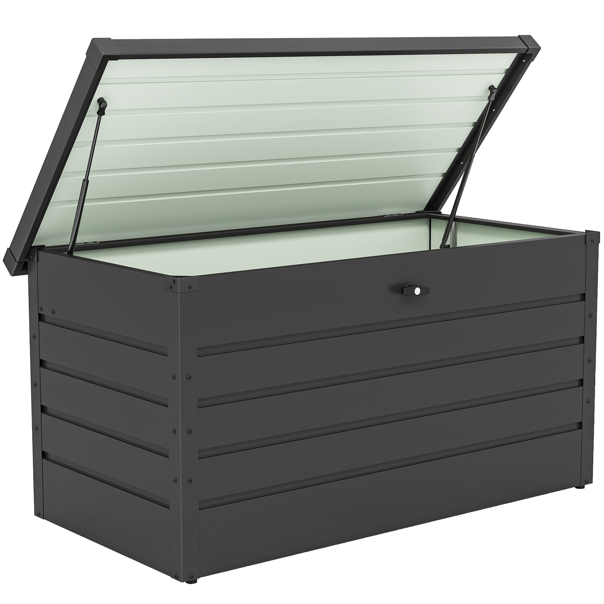 ROTHERBY Galvanised Steel Garden Storage Box 311L - Dark Grey
