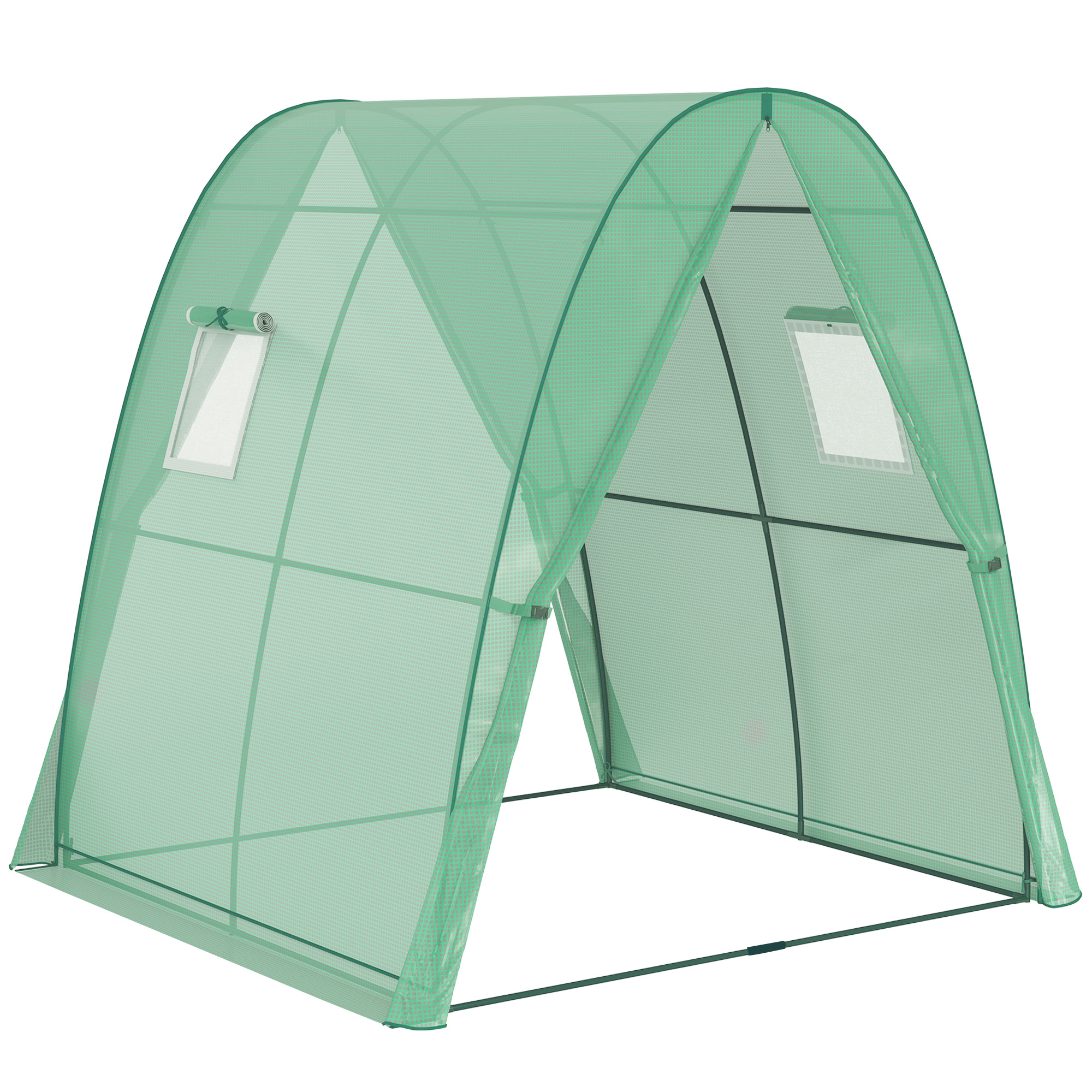 LAWTON Walk In Hoop House Greenhouse with Sandbags - Green
