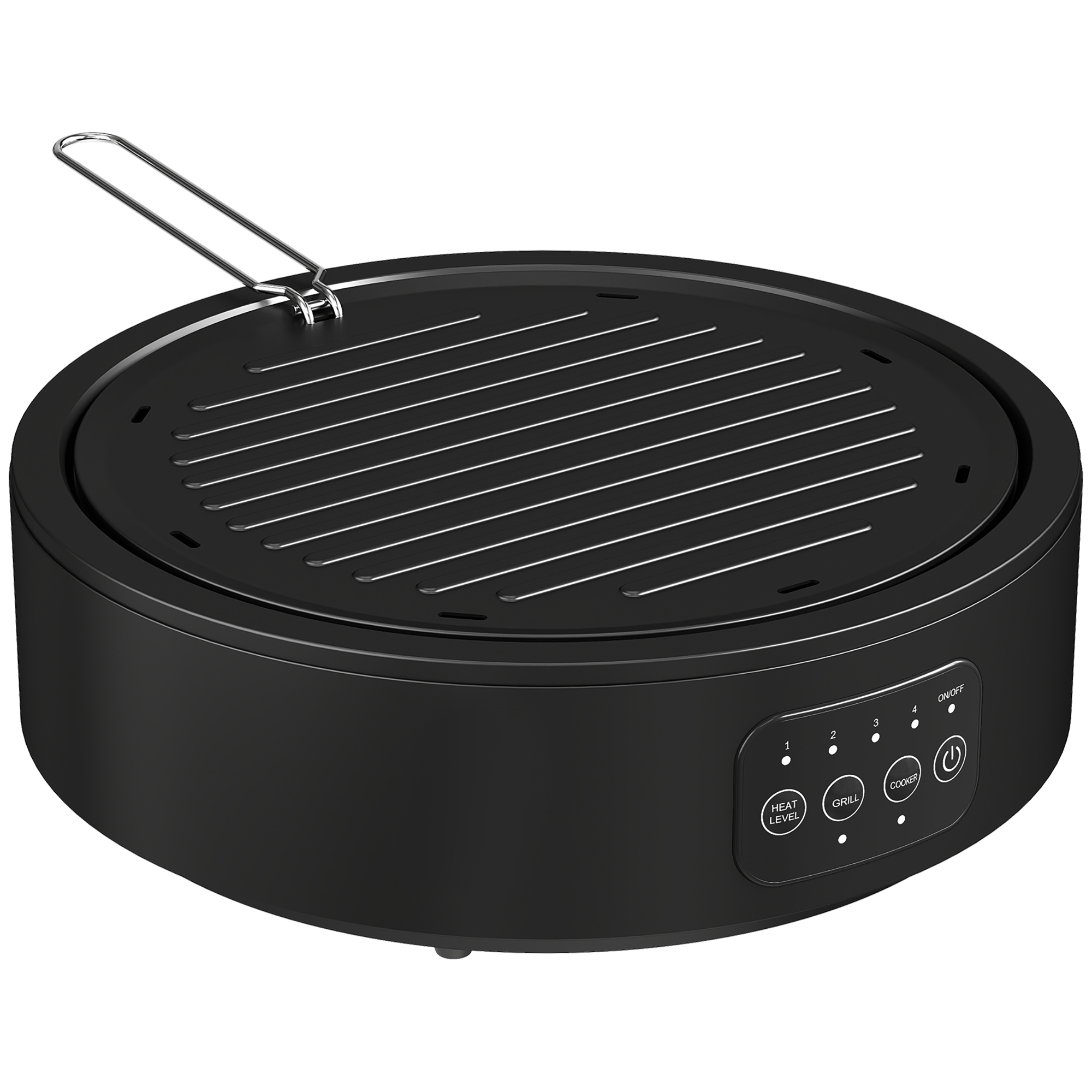 Electric Ceramic Hob with Grill Plate, 36cm - Black