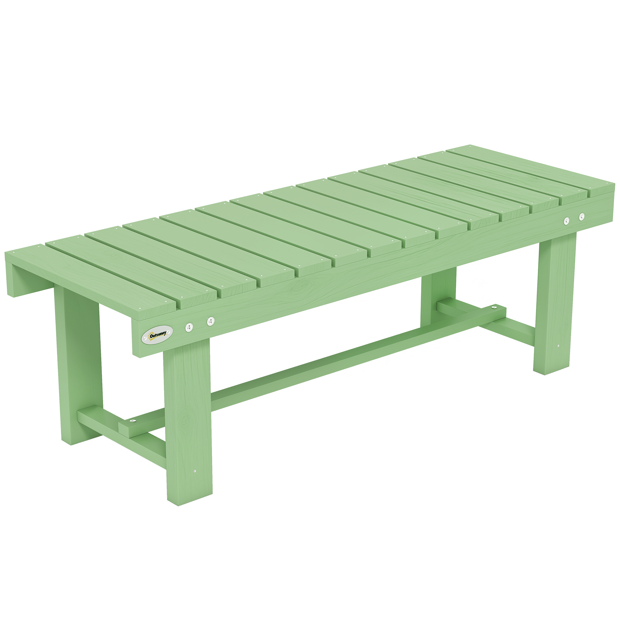 QUARNDON Wooden Garden Bench Backless Outdoor Seat - Light Green