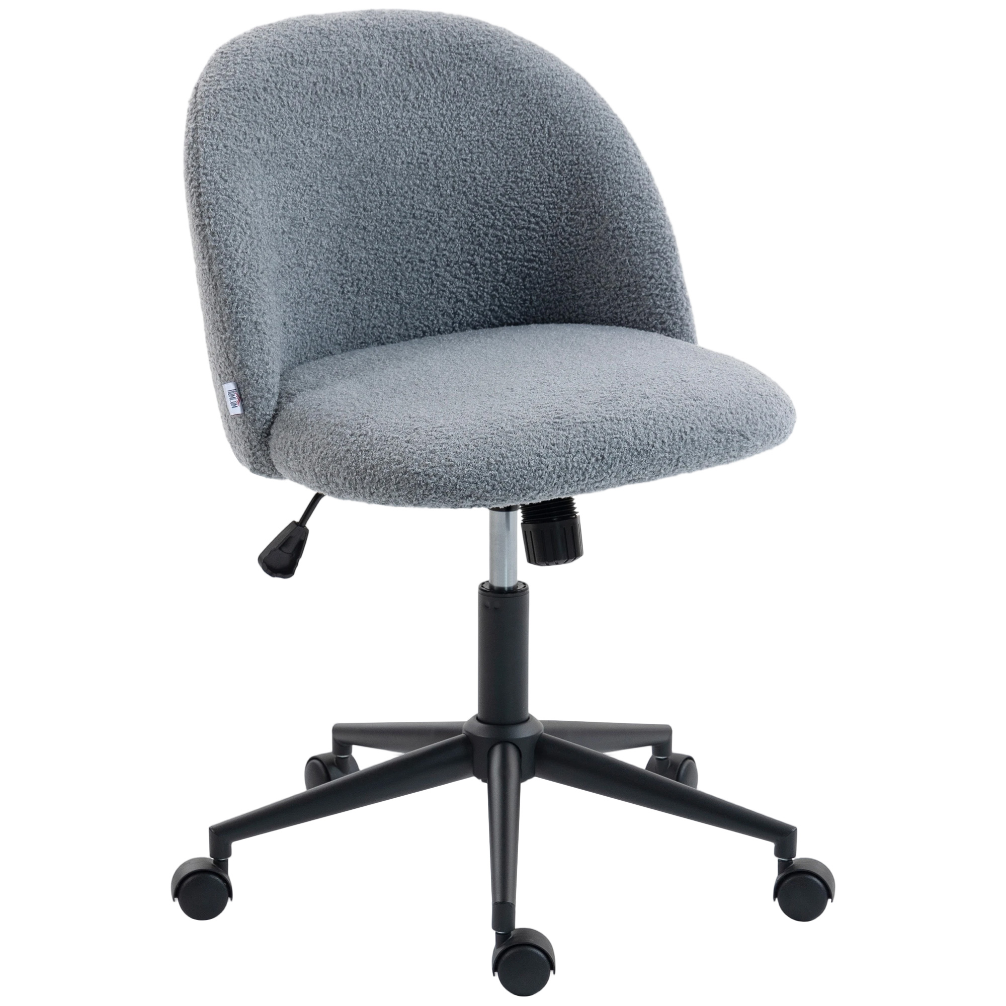 PARWOOD Teddy Fleece Office Chair with Wheels - Grey
