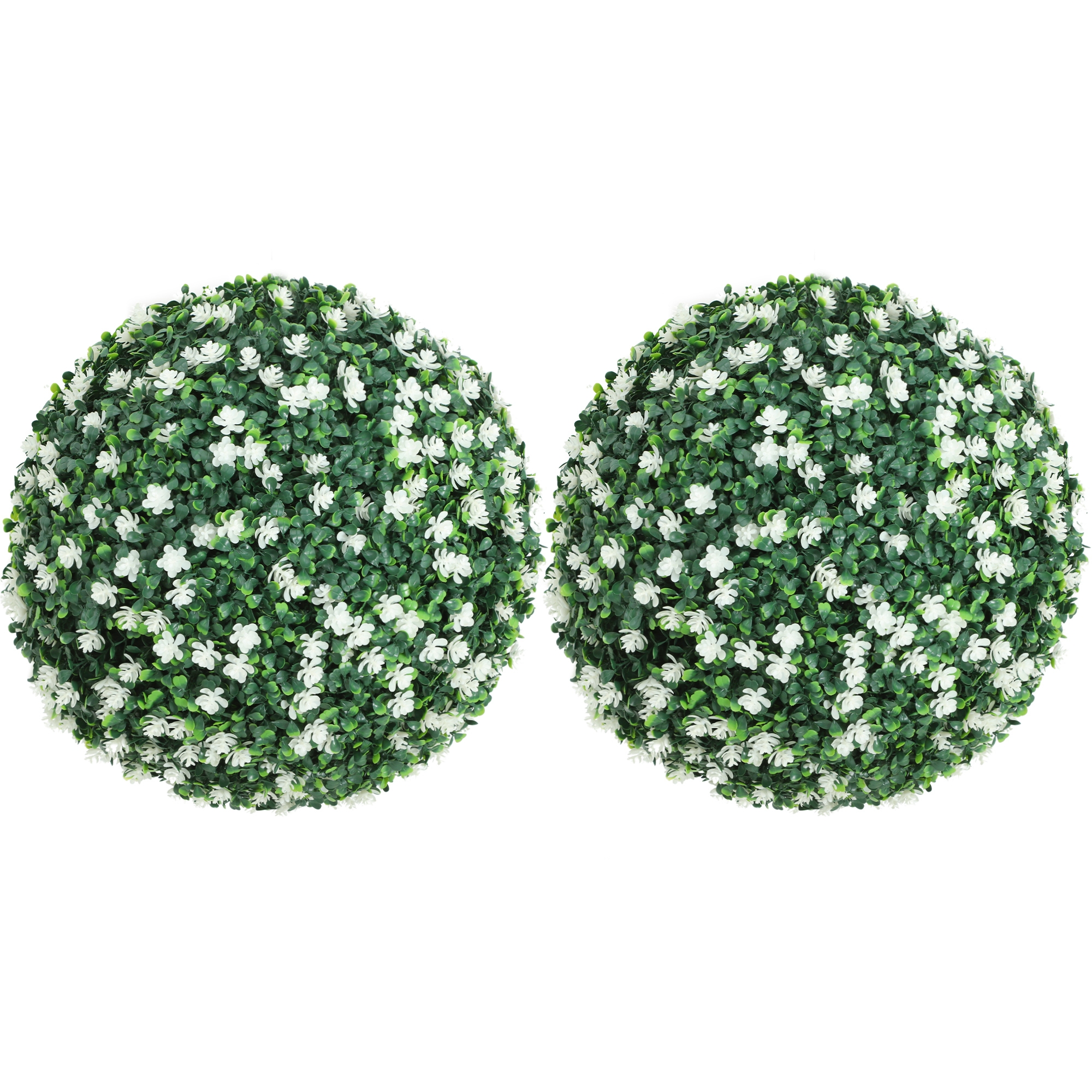 Artificial Boxwood Ball Plants Set of 2 - White