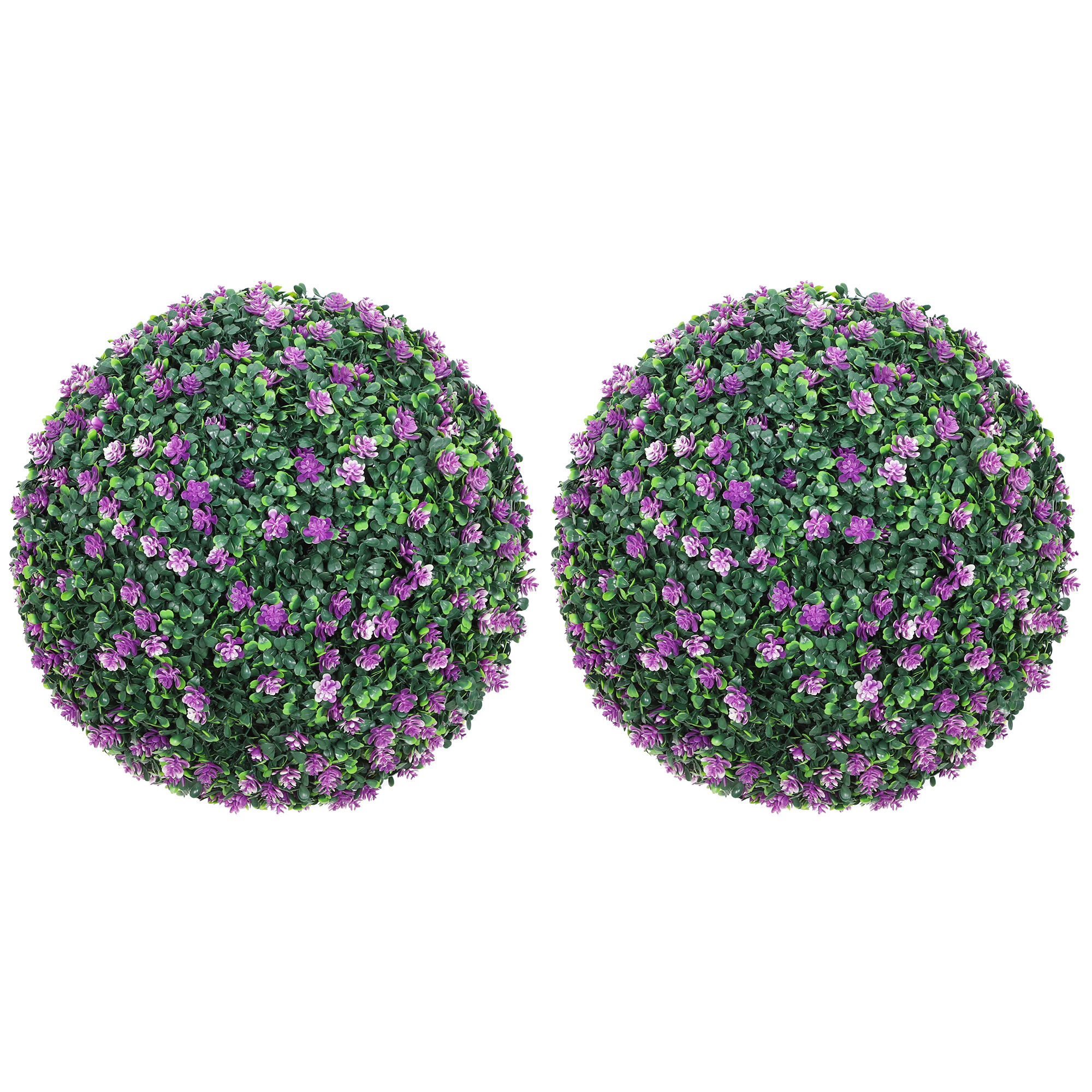 Artificial Boxwood Ball Plants Set of 2 - Purple