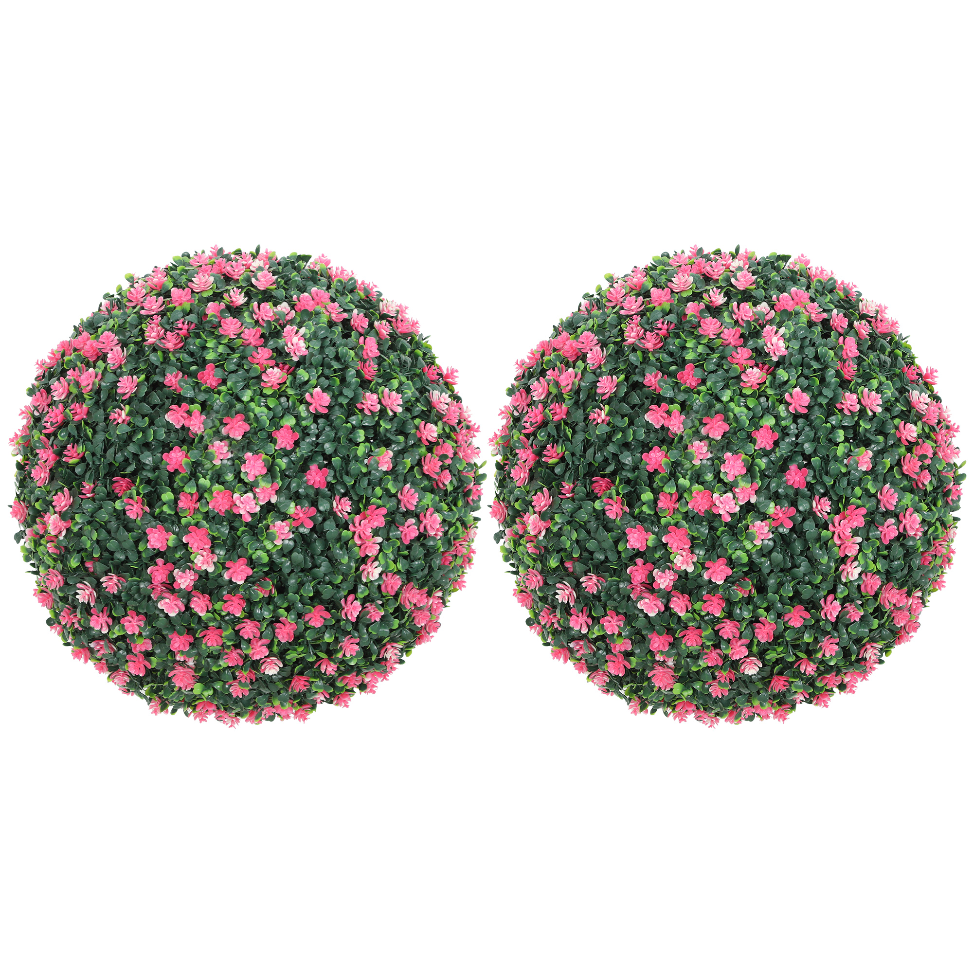 Artificial Boxwood Ball Plants Set of 2 - Pink