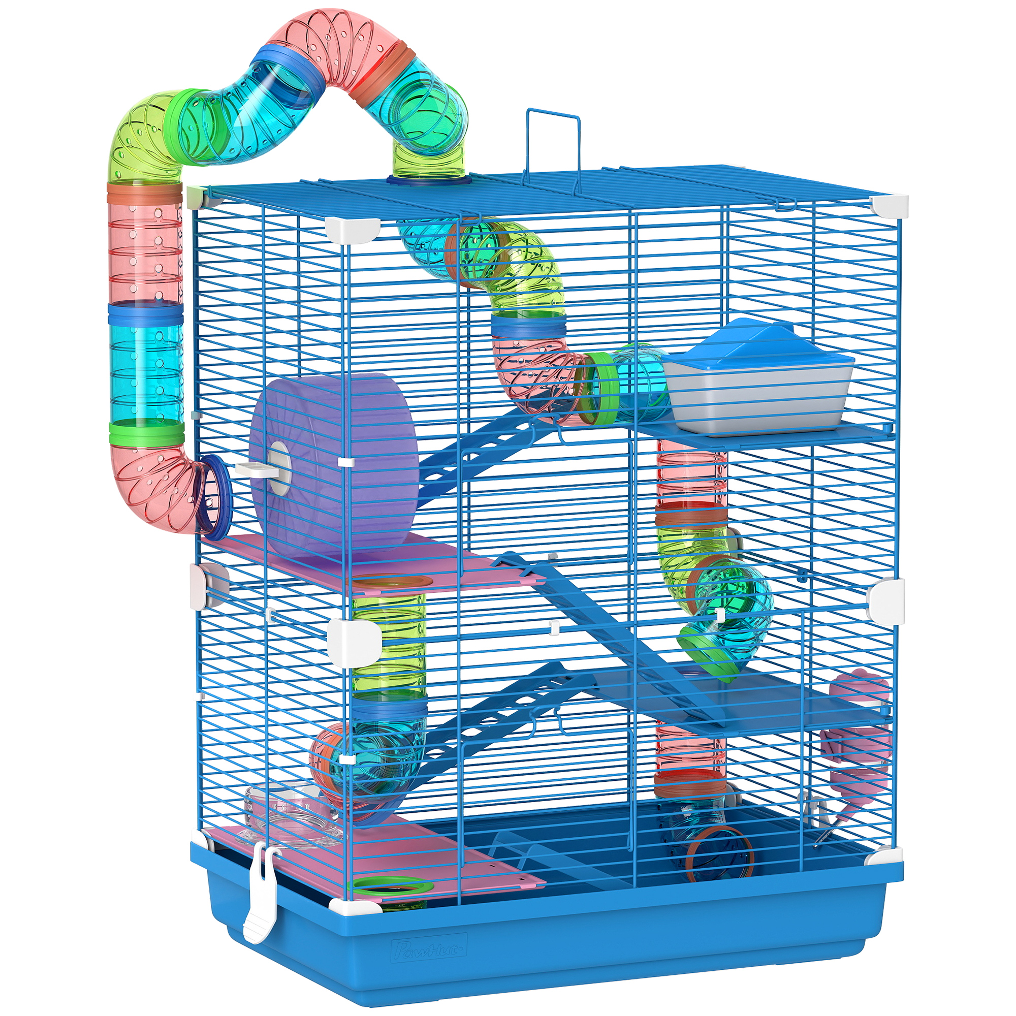 JARNLEY 5 Tier Hamster Cage Habitat with Accessories - Blue