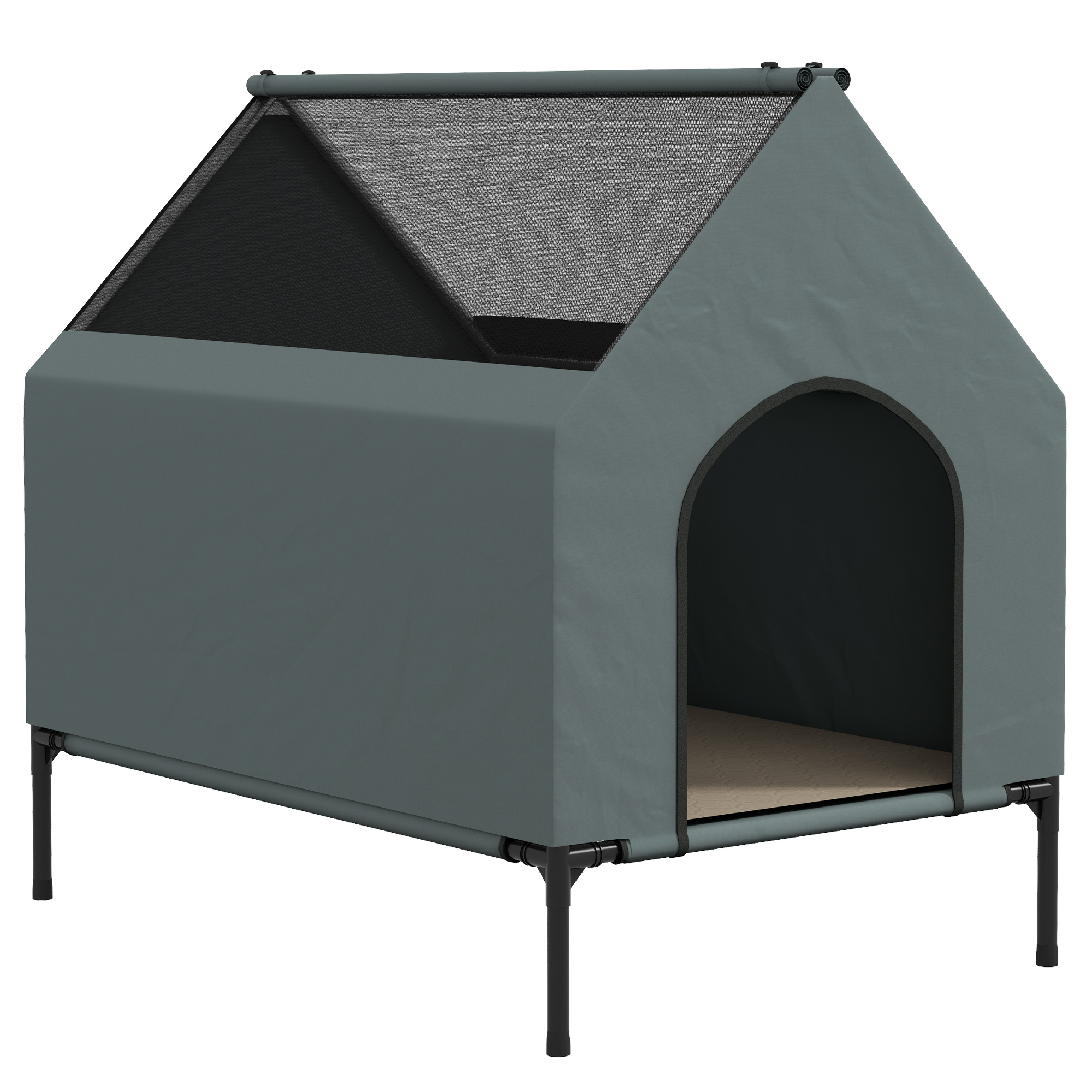 NOIVIA Fabric Elevated Dog House - Grey