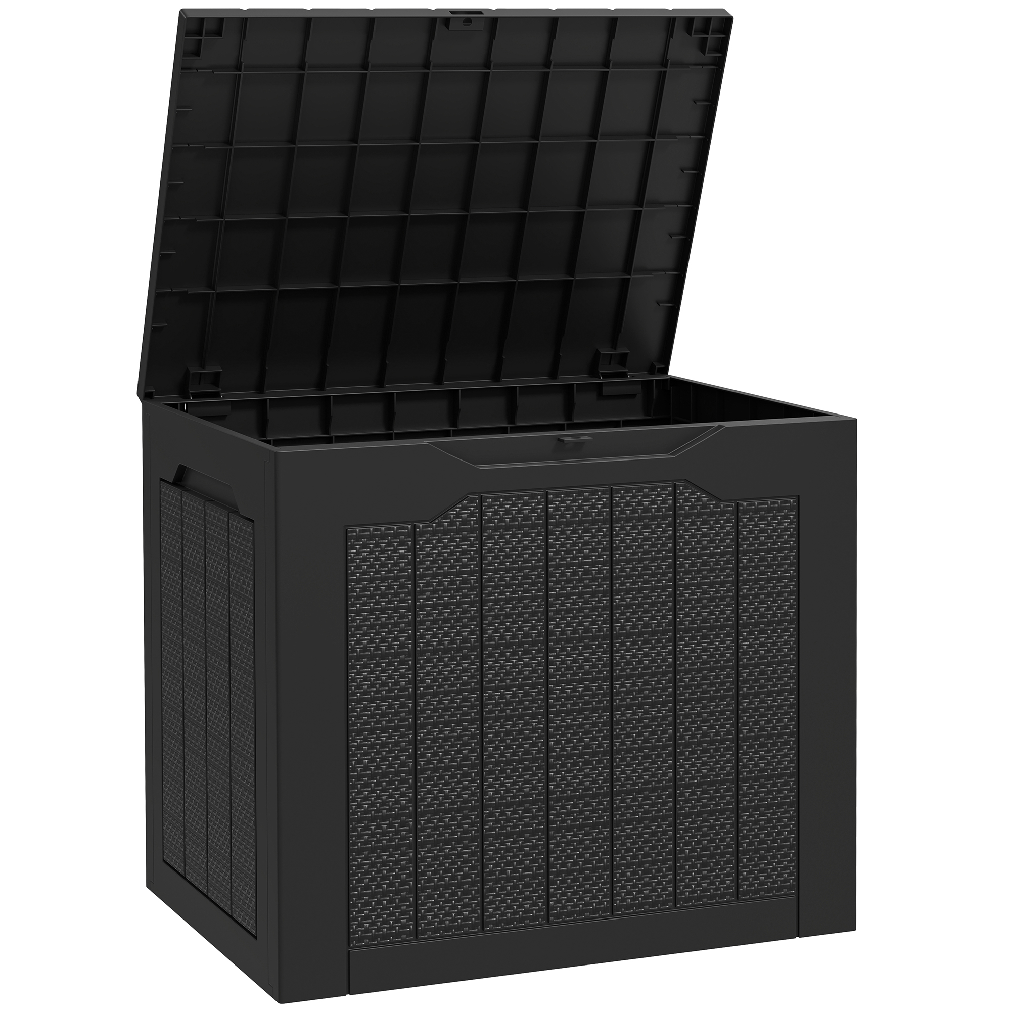 WILCOTT 93L Plastic Garden Storage Box Waterproof - Black