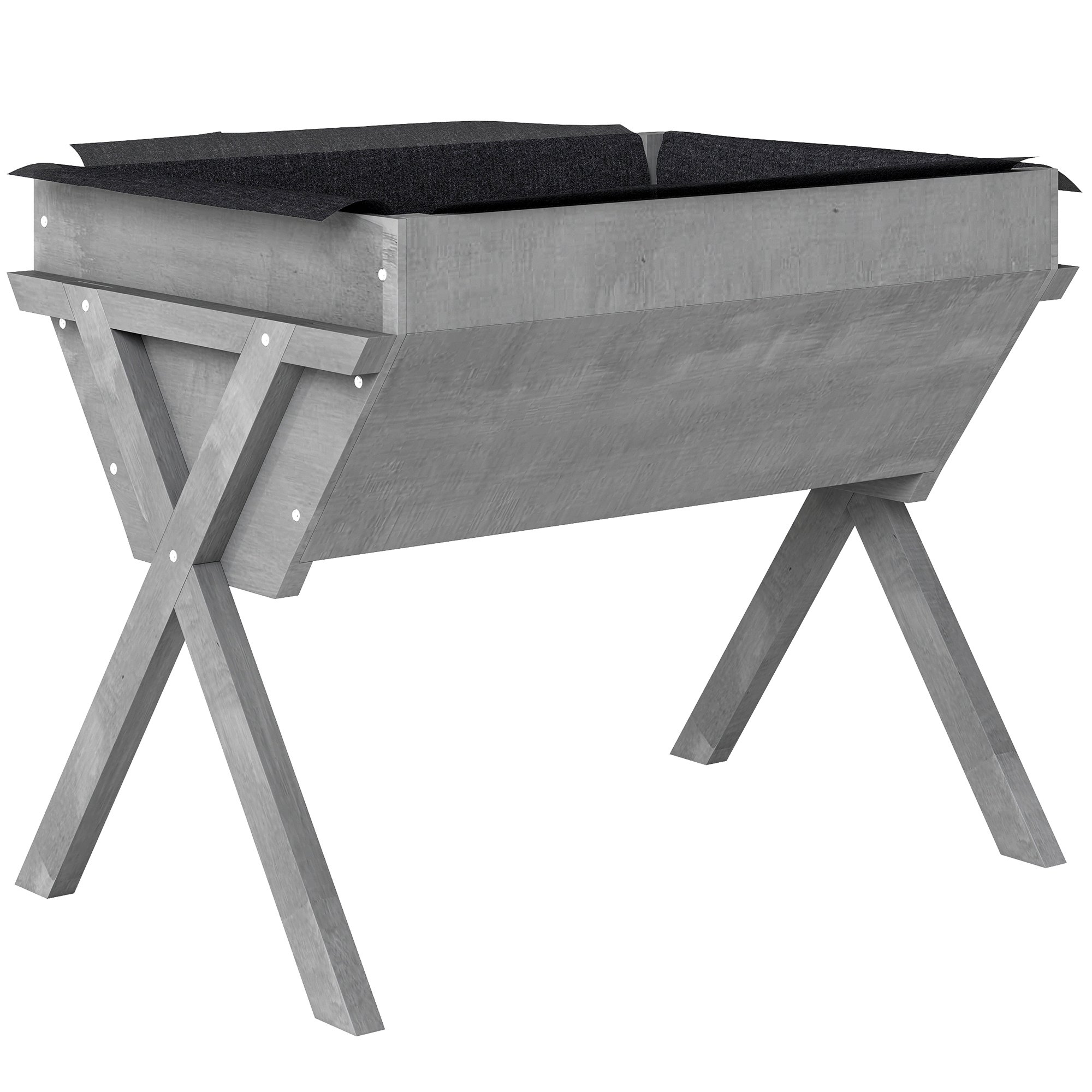 GLORLUM Wooden Wooden Raised Garden Bed - Light Grey