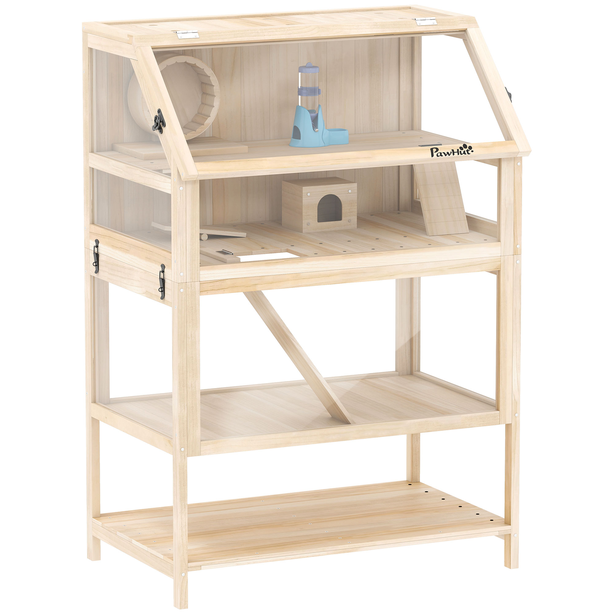 GRAORE Wooden Hamster Cage - Light Wood