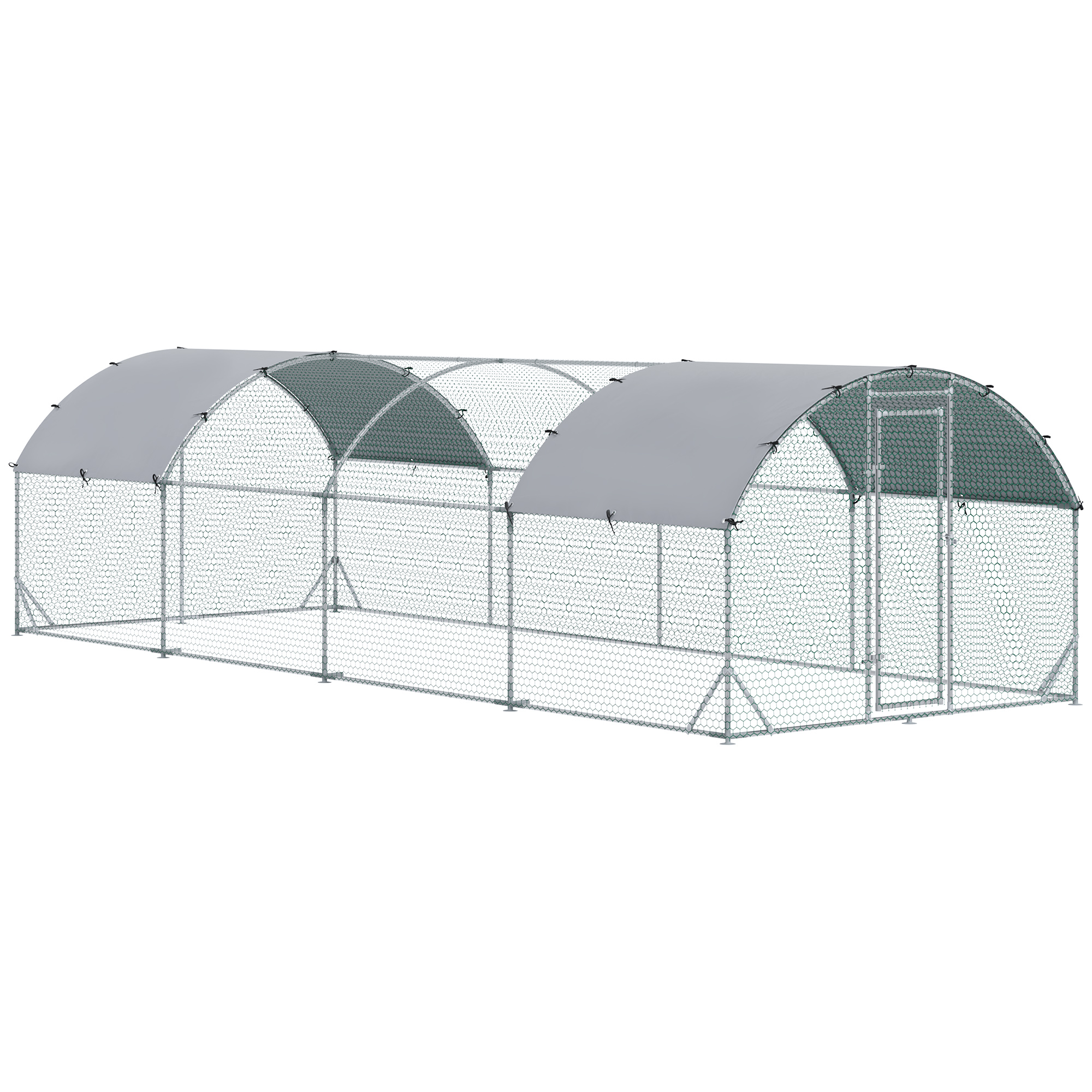 UMBGAL Fabric Walk-In Chicken Coop - Silver