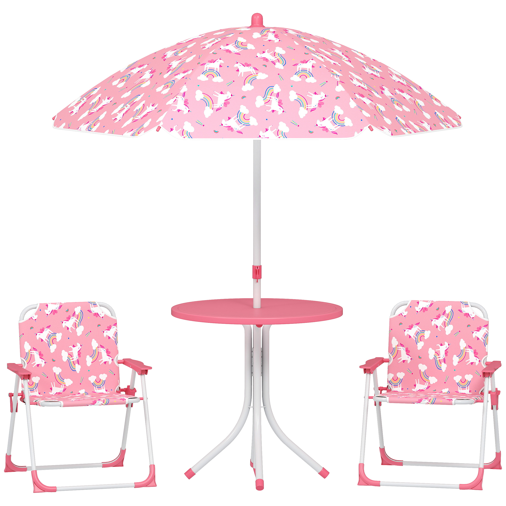 AURIVO Polyester Kids Patio Table and Chair Set - Pink