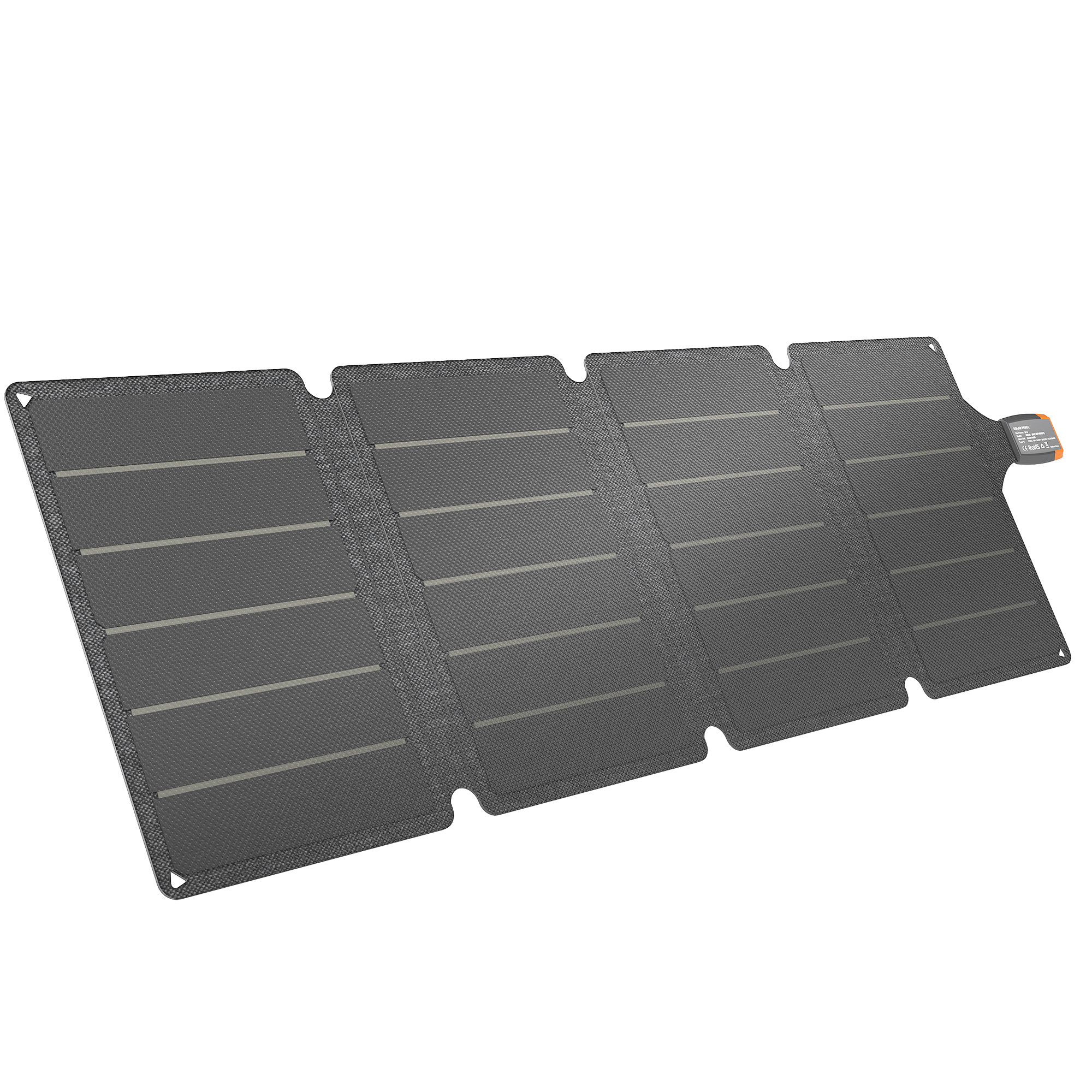 BARNHAM 36W Foldable Portable Solar Panel Charger with USB A and USB C Ports - Grey and Orange