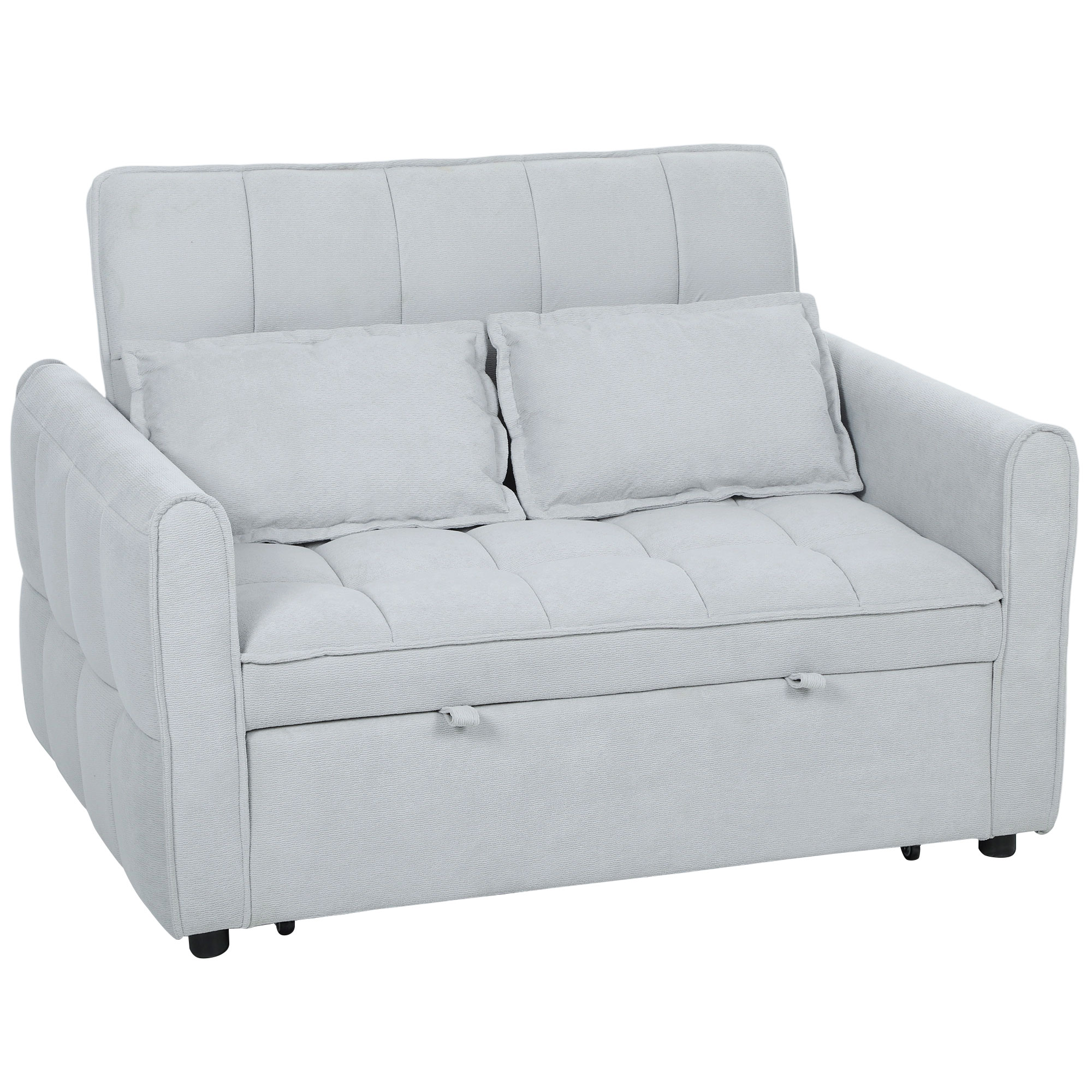 NOVURE Wooden 3 Seater Sofa Bed - Light Grey