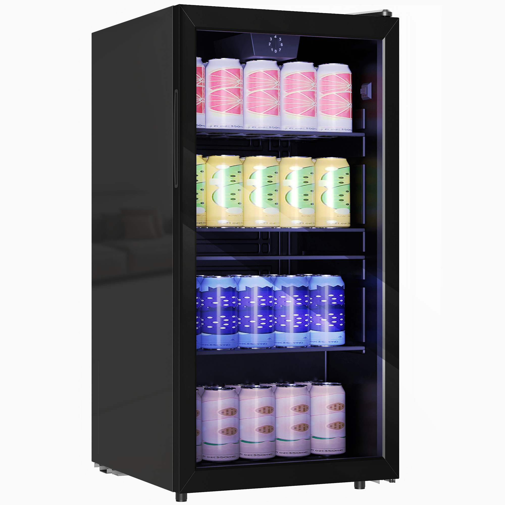 AURIX Glass Drinks Fridge - Black