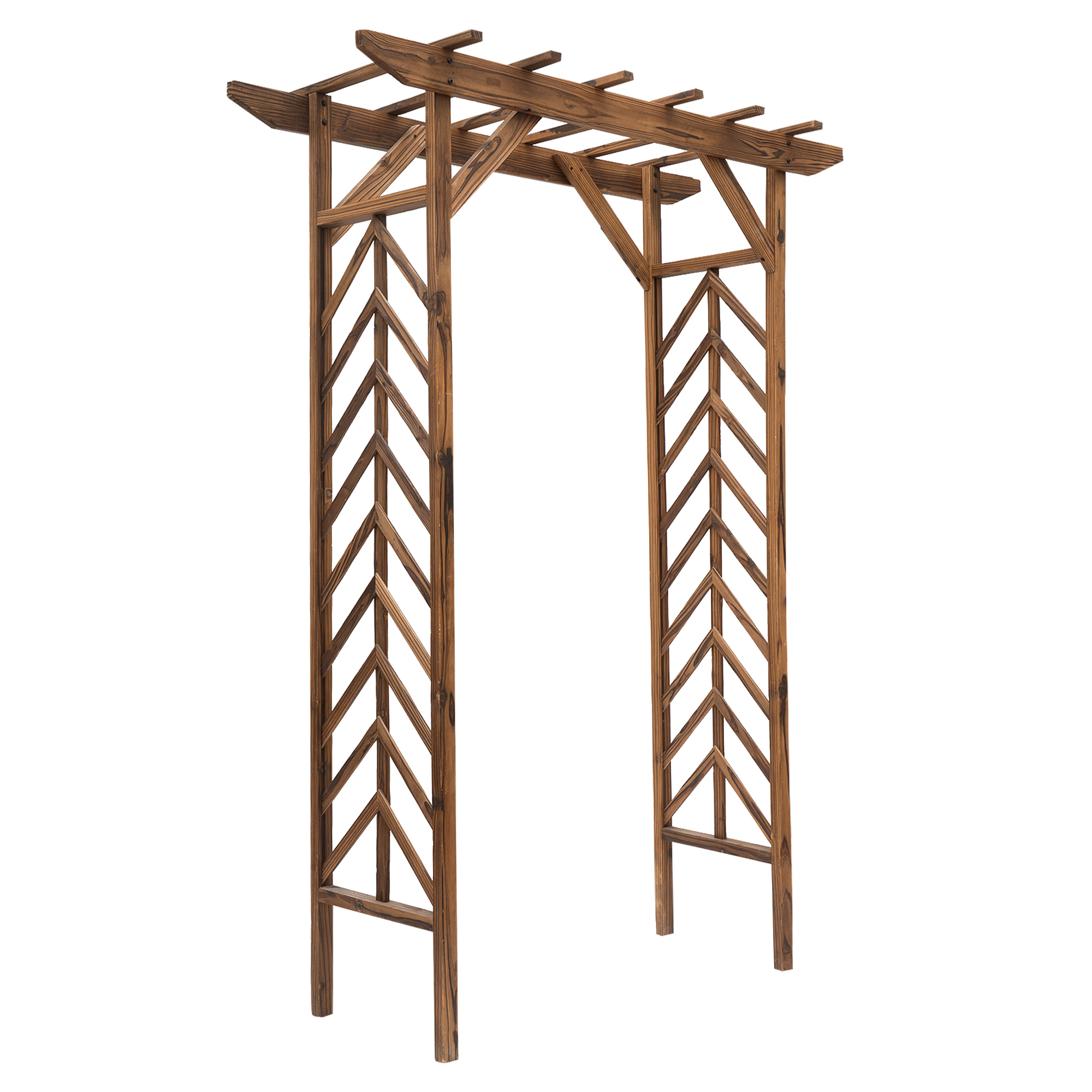 BELEON Wooden Garden Arbor - Medium Wood