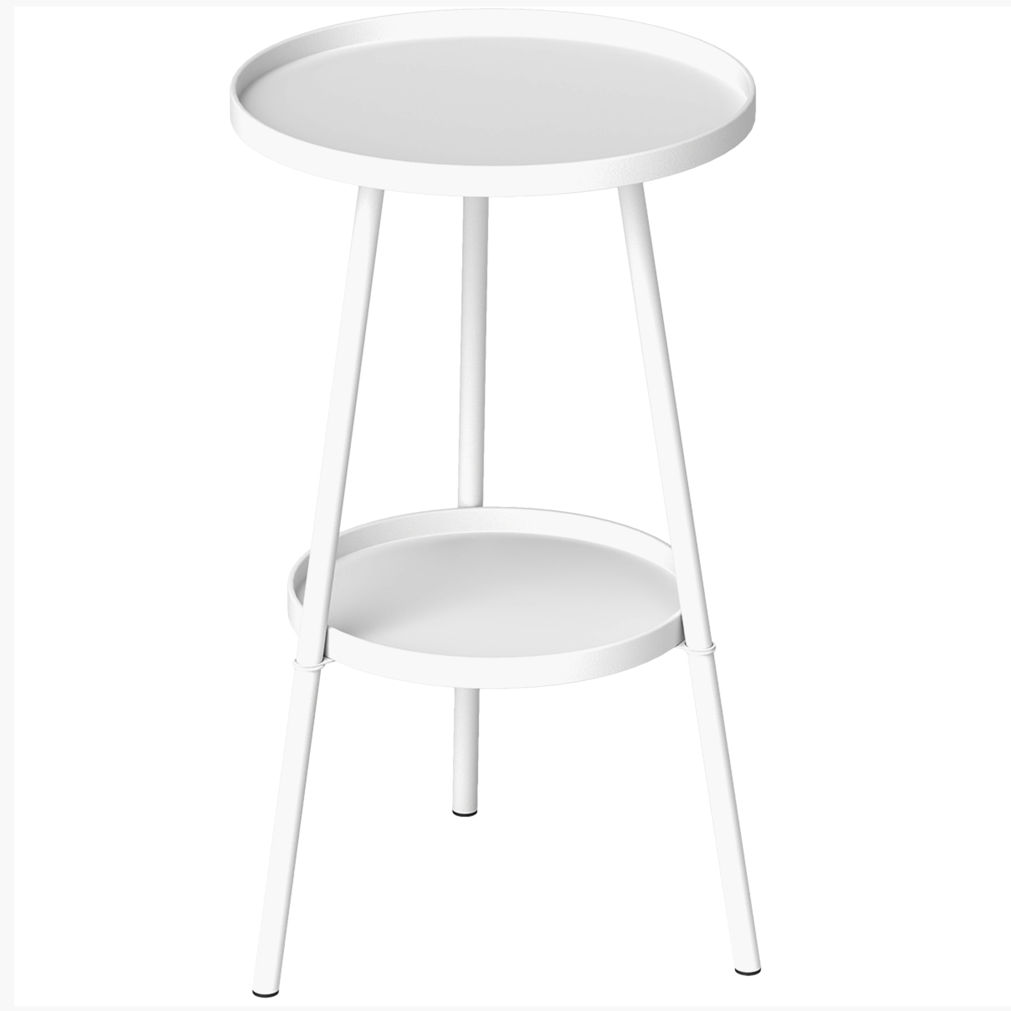 SERARA Metal 2 Tier Garden Table - White