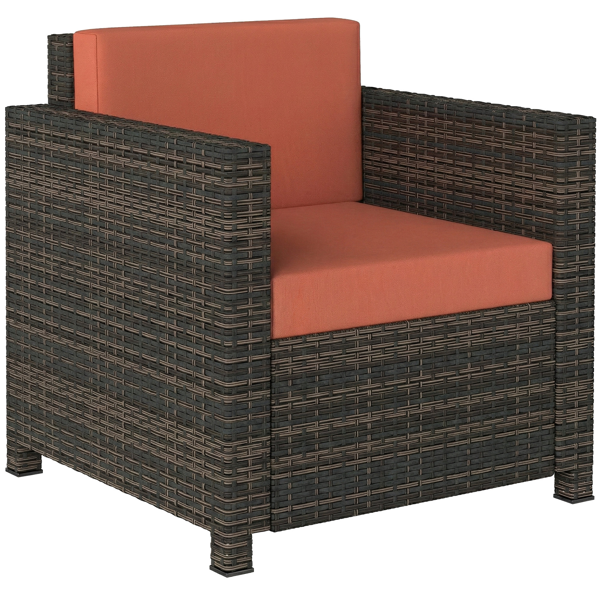 MONVIA Rattan Rattan Garden Armchair - Orange