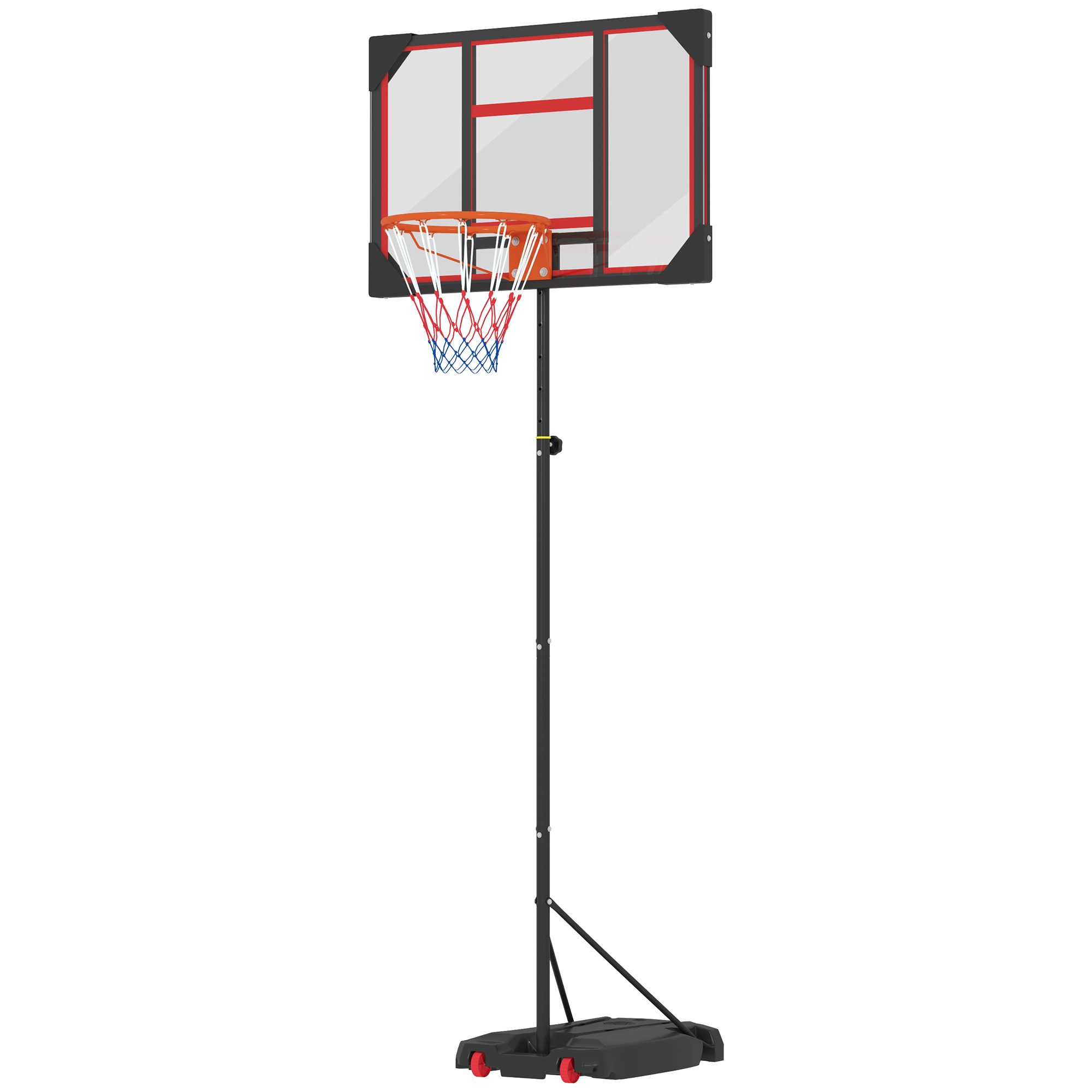 SPORTNOW PE Adjustable Basketball Hoop - Red