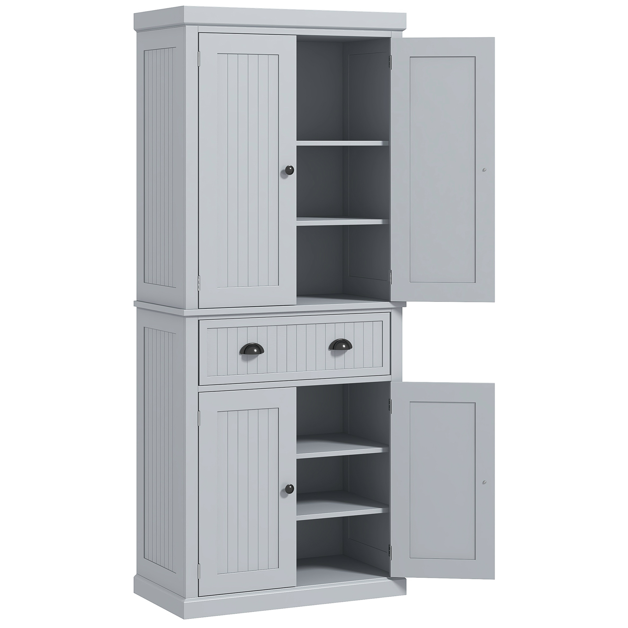 VELAUX Wooden Kitchen Storage Cabinet - Grey