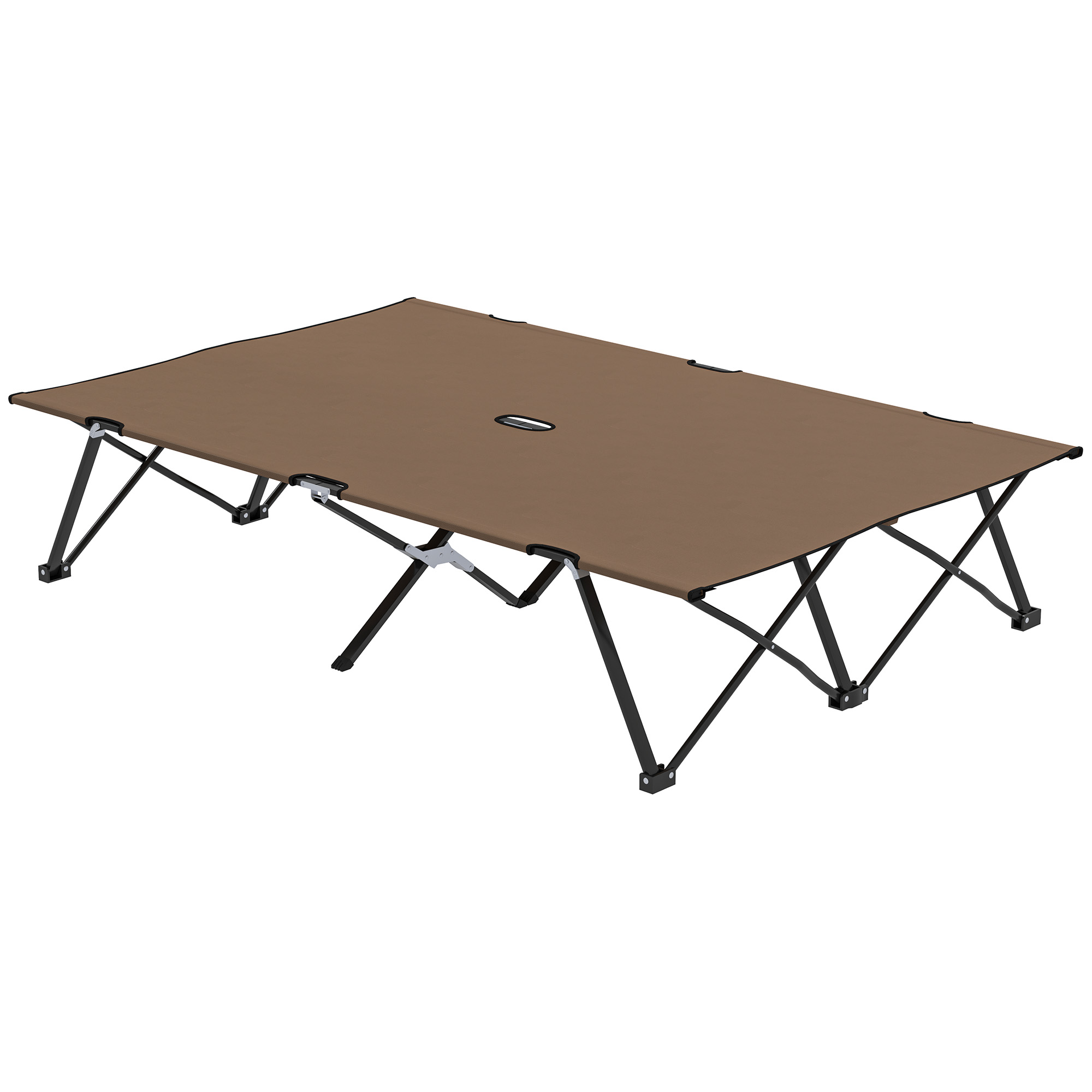 SOLURE Fabric Camping Cot Bed - Khaki