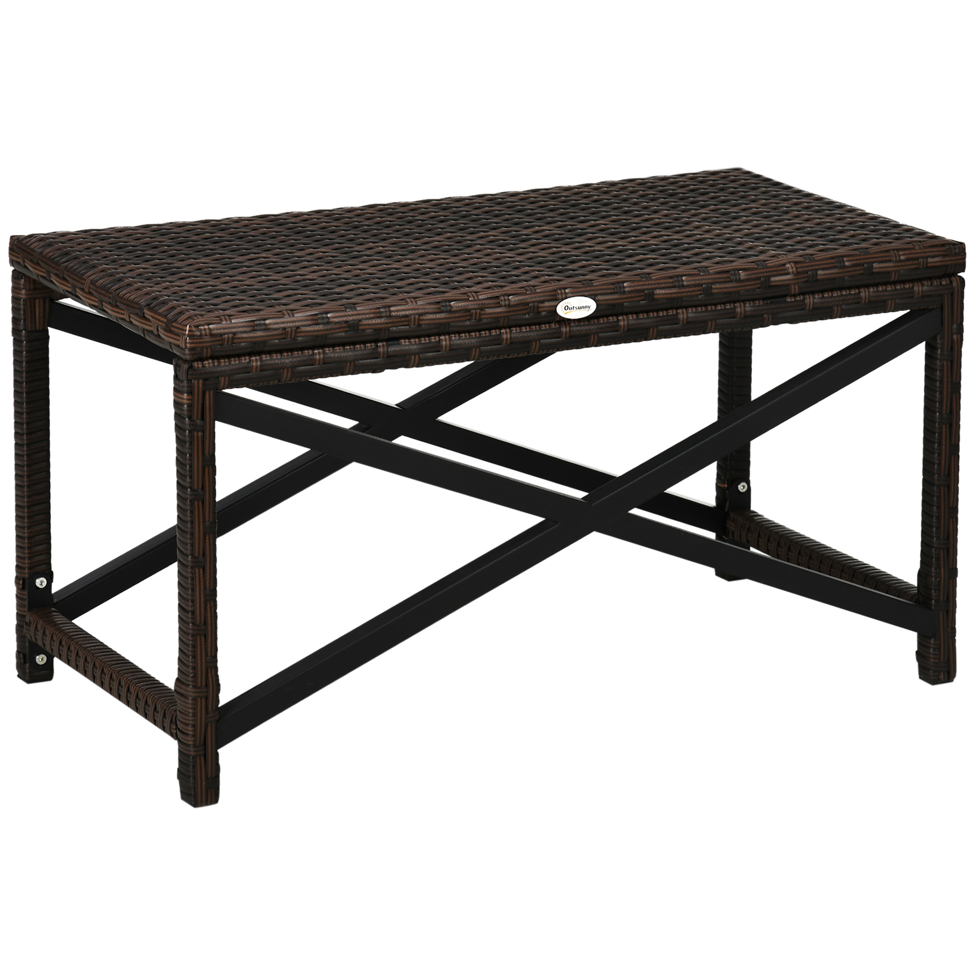 Rattan Rattan Garden Side Table - Brown
