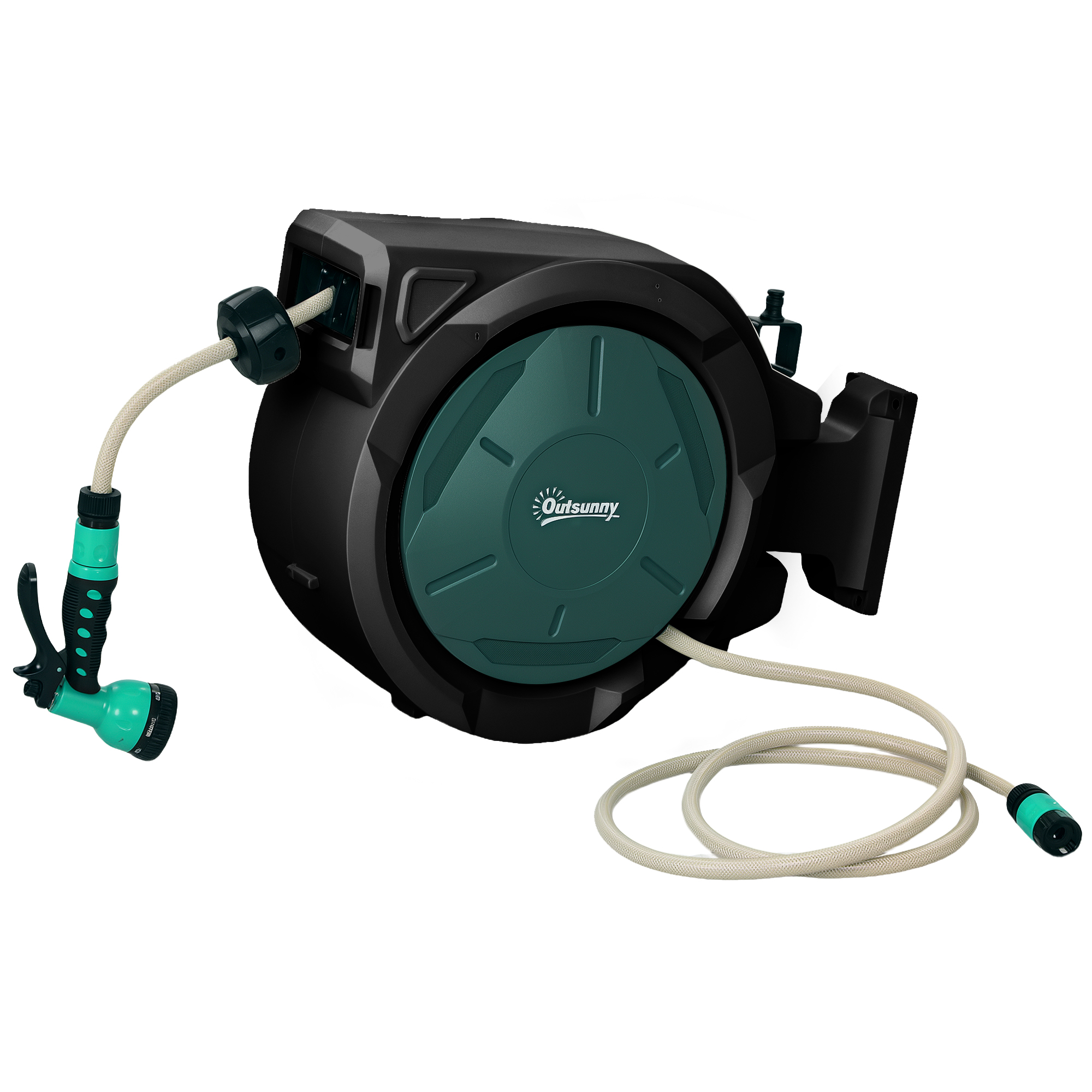 RIVORA Plastic Retractable Hose Reel - Green