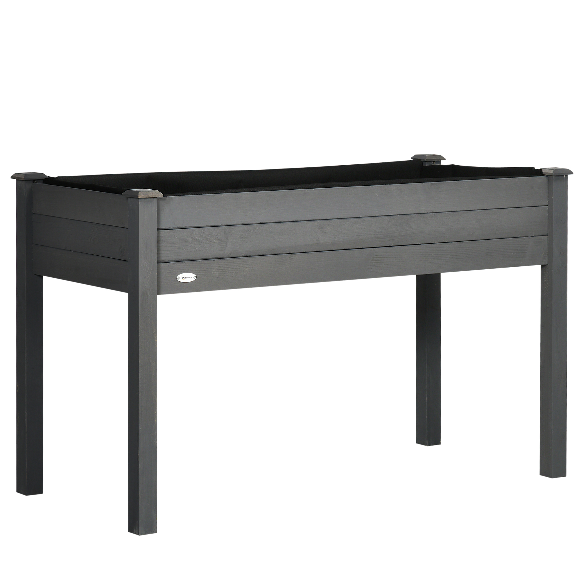 BELEOS Fabric Wooden Raised Garden Bed - Dark Grey
