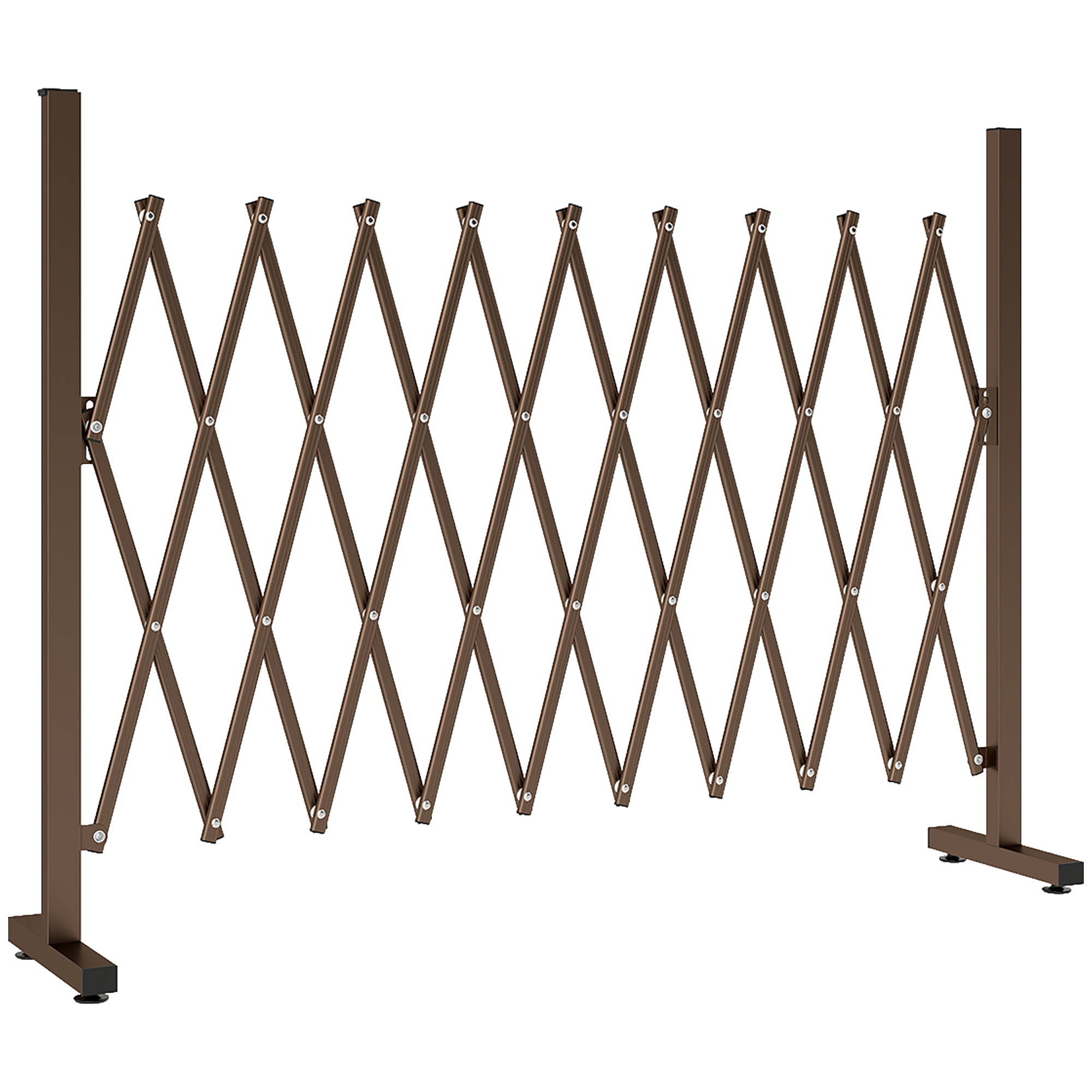 BELIA Wooden Expanding Trellis Fence - Dark Brown