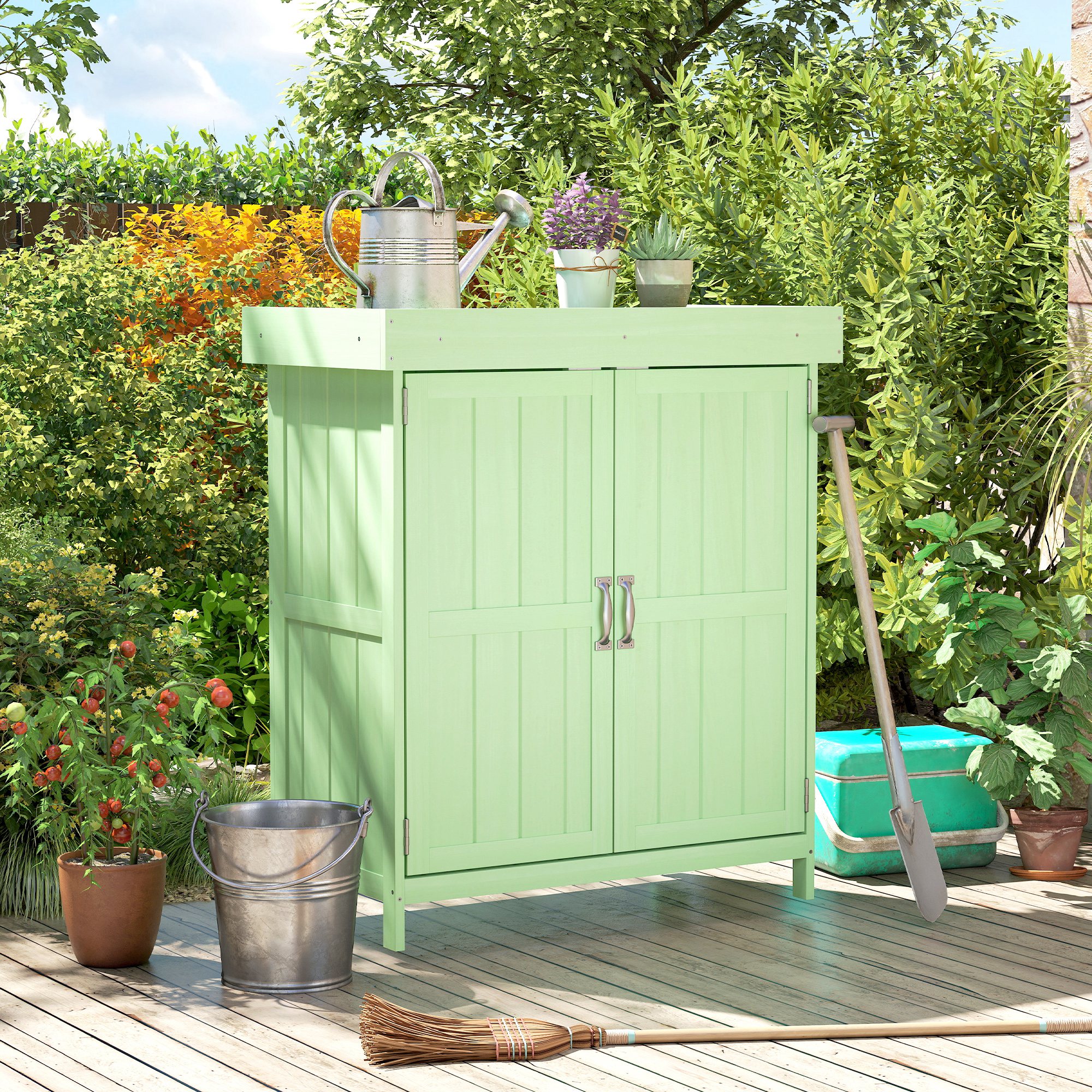 BELIX Wooden Wooden Garden Shed - Green