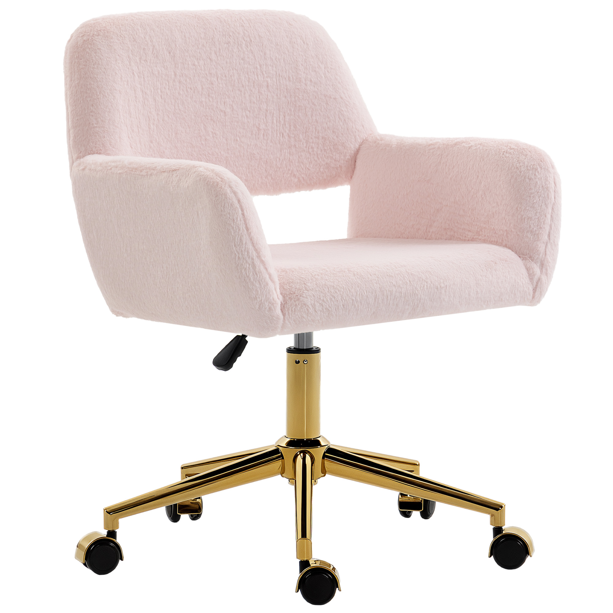SOLIA Faux Fur Accent Chair - Pink