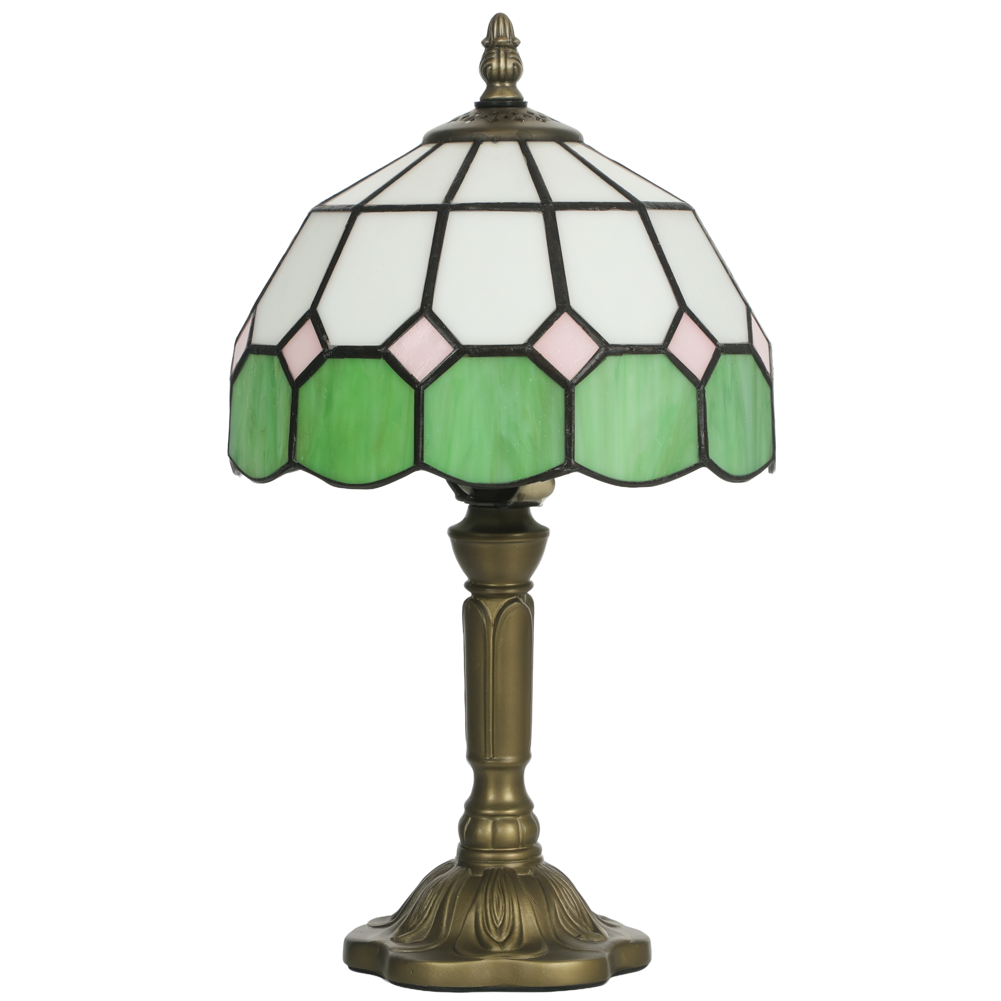 VERGLO Metal Glass Table Lamp - Green
