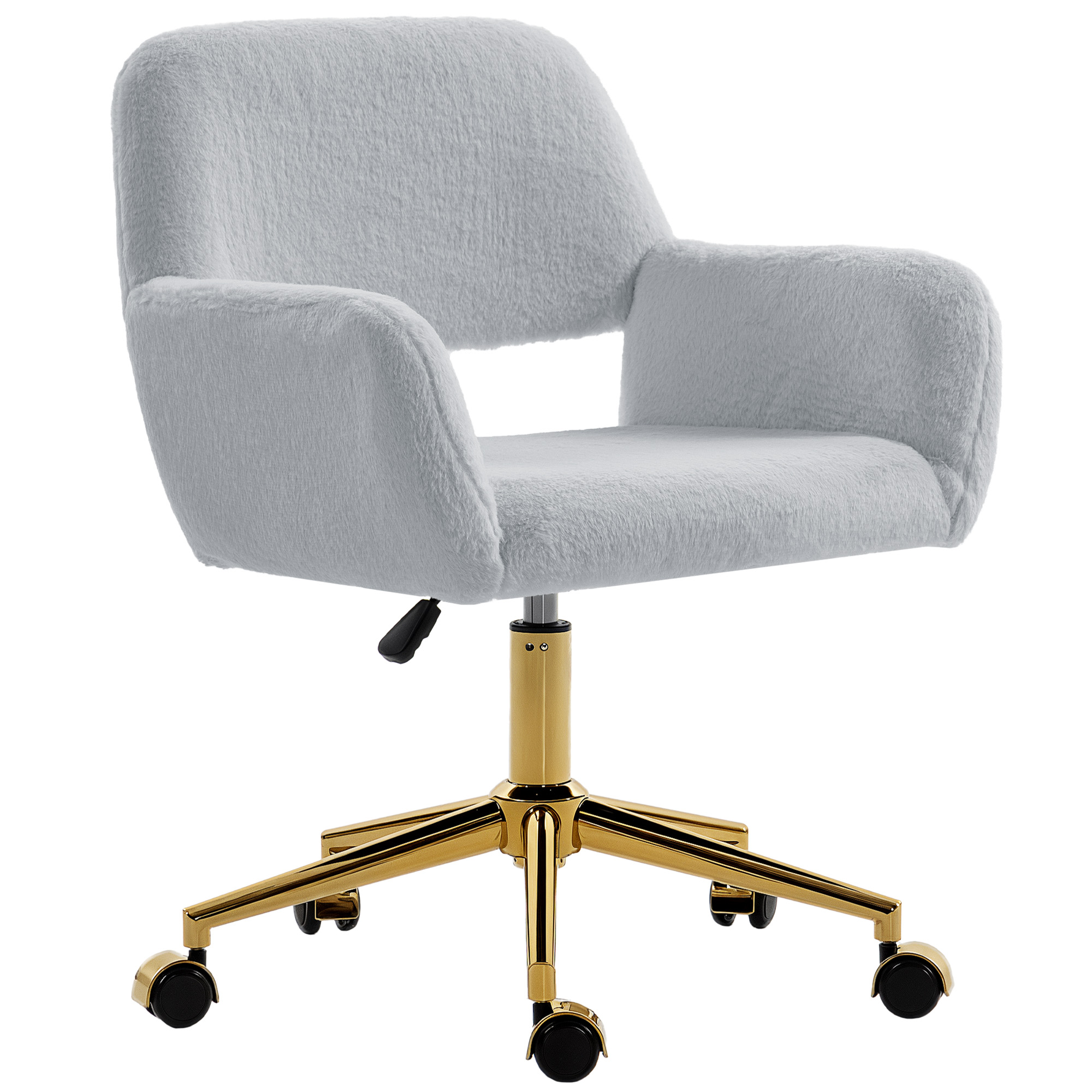 SOLIA Faux Fur Accent Chair - Grey
