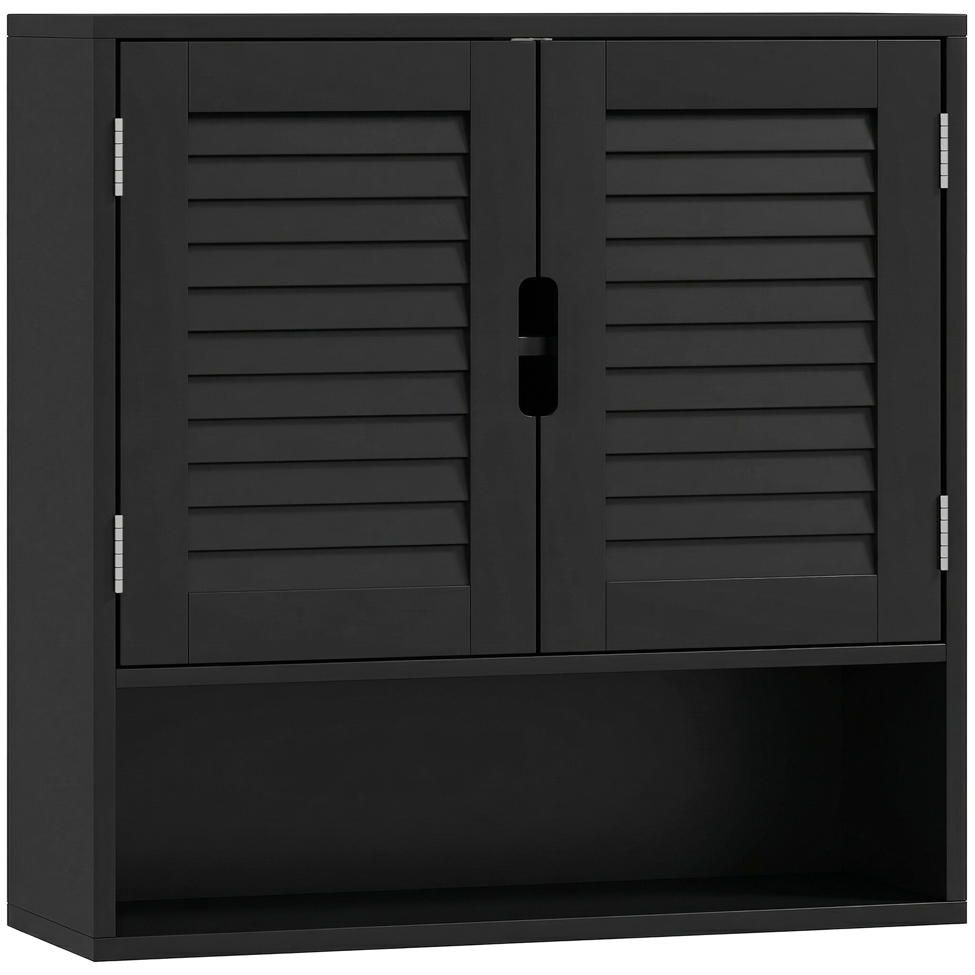 LUXAUX Wooden Wall Mounted Bathroom Cabinet - Black