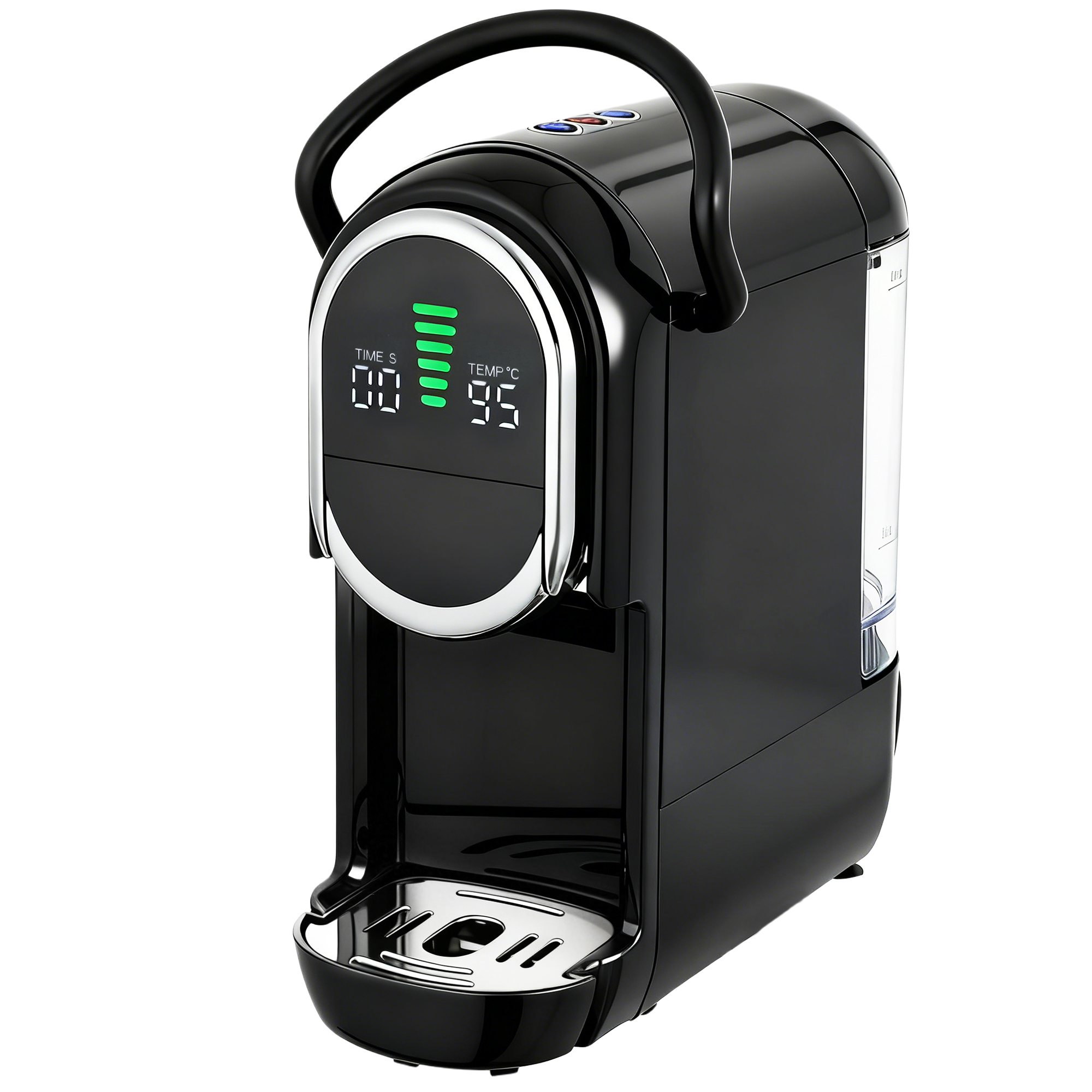 Ashwood Black Stainless Steel Pod Coffee Machine - 14.5cm