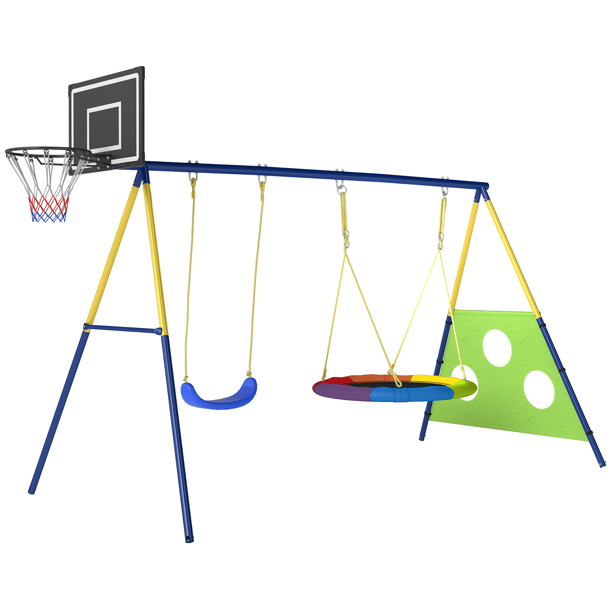 Sereth Multi-colour Metal Kids Swing Set - 160cm