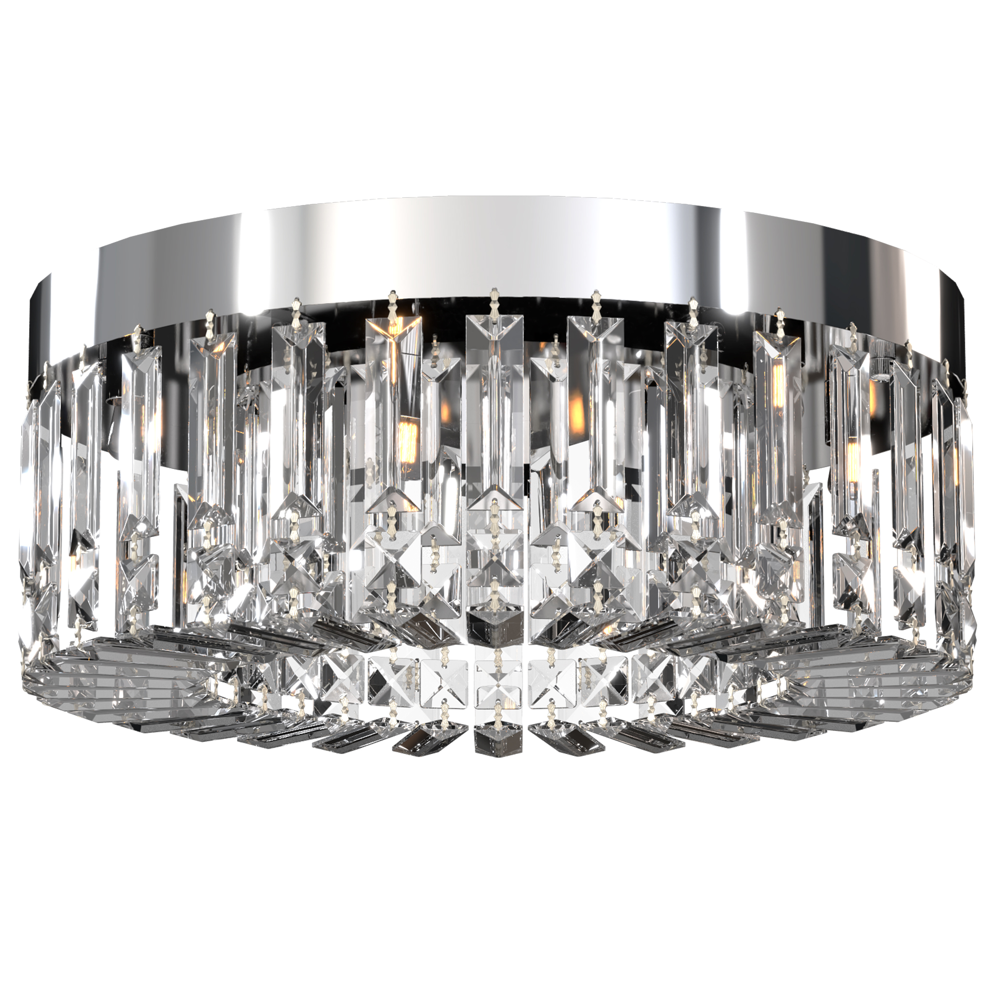 Quaglen Silver Glass Crystal Ceiling Light - 40cm