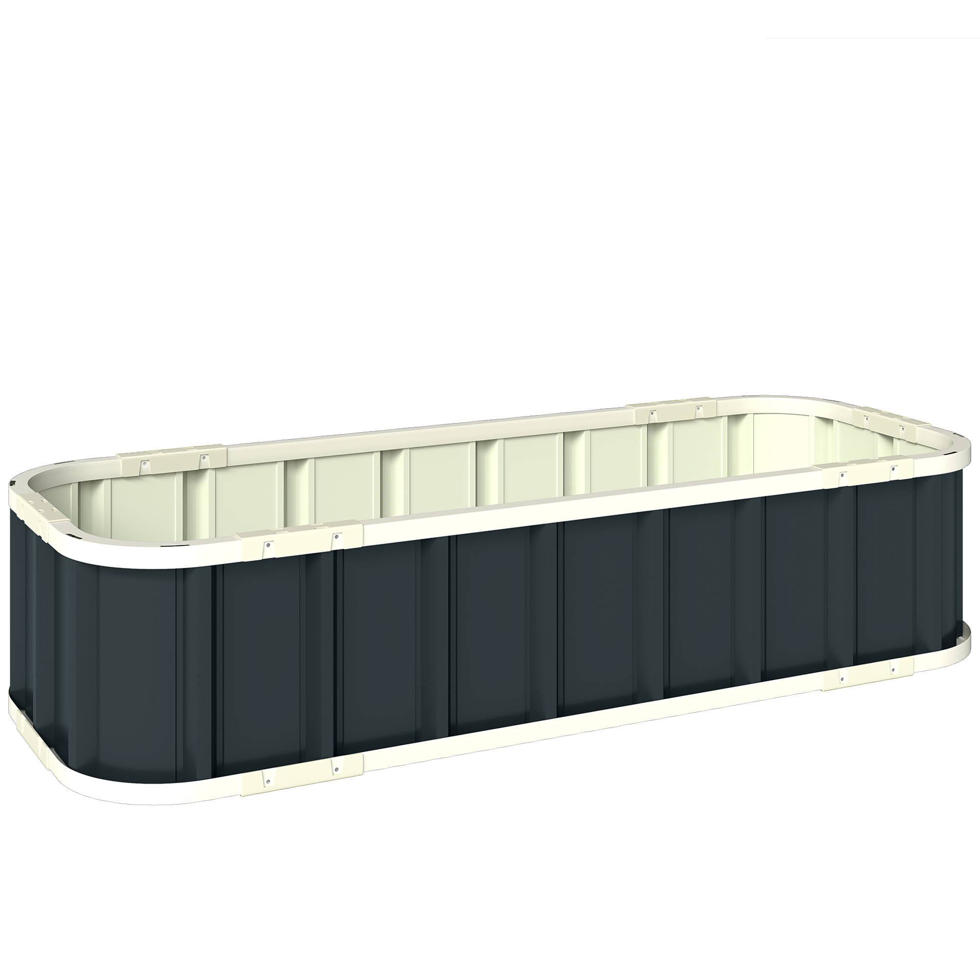 Bricrof Dark Grey Steel Garden Raised Bed Planter - 136cm