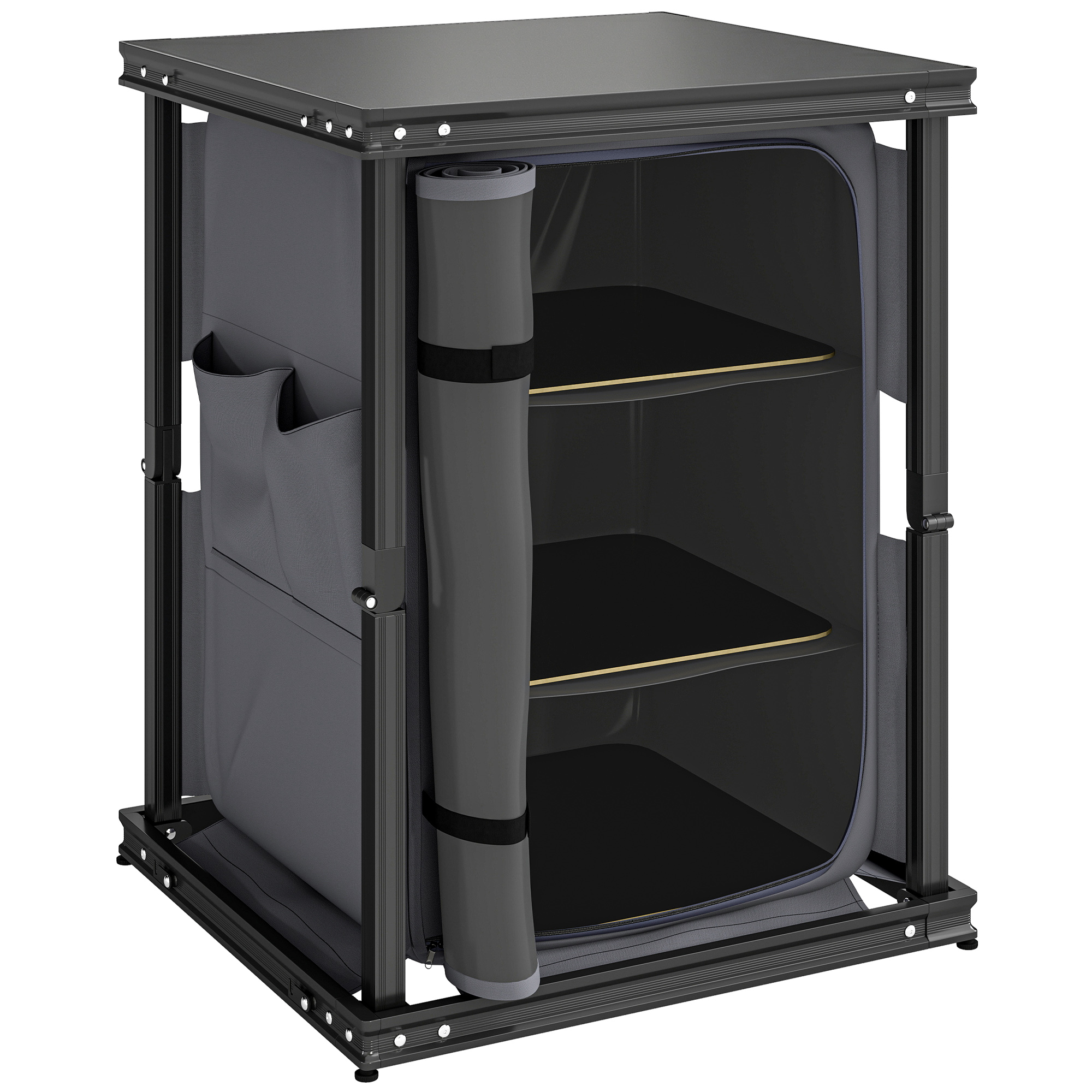 Ivyel Black Fabric Folding Camping Storage Cabinet - 61cm
