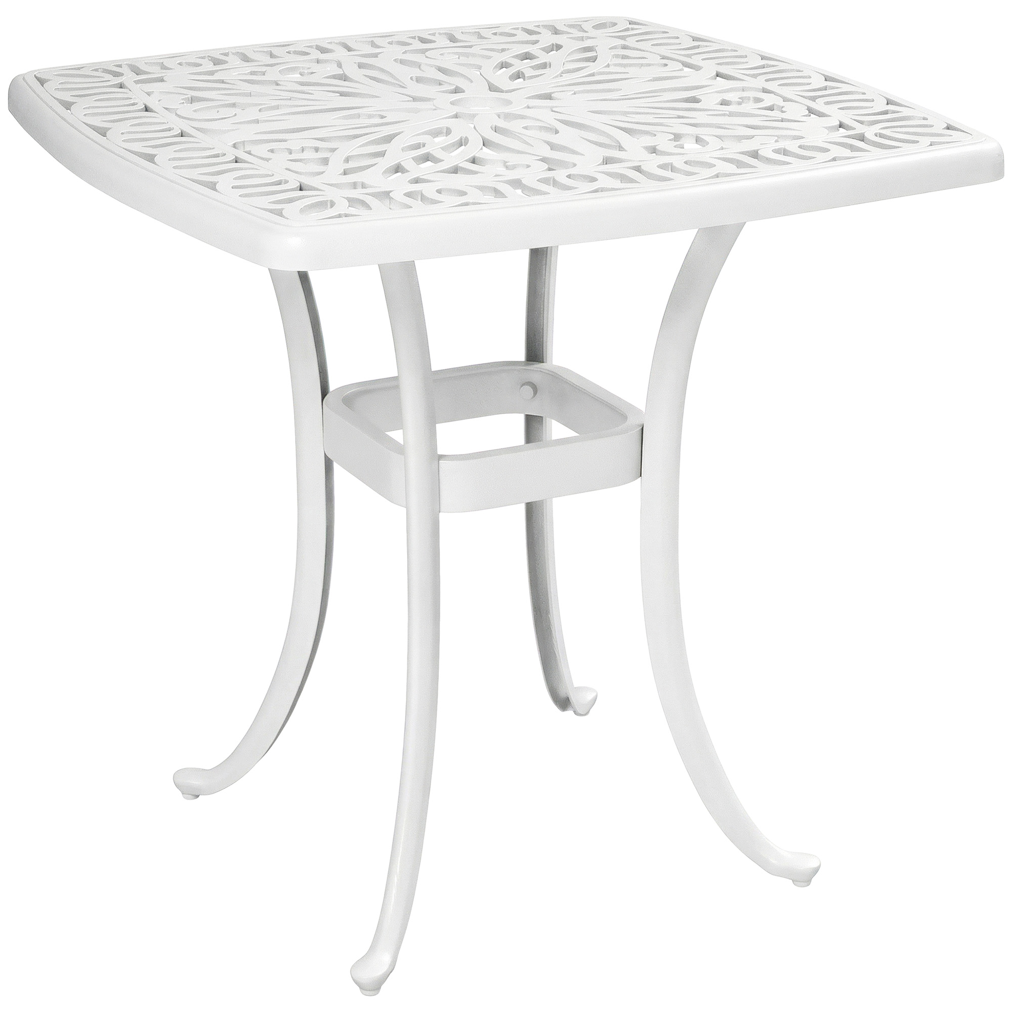 Luxridg White Aluminium Side Table - 54cm