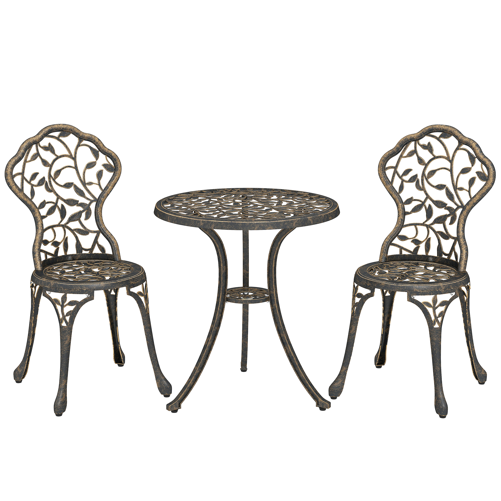 Luxdene Brown Aluminium Table and Chair Set - 60cm