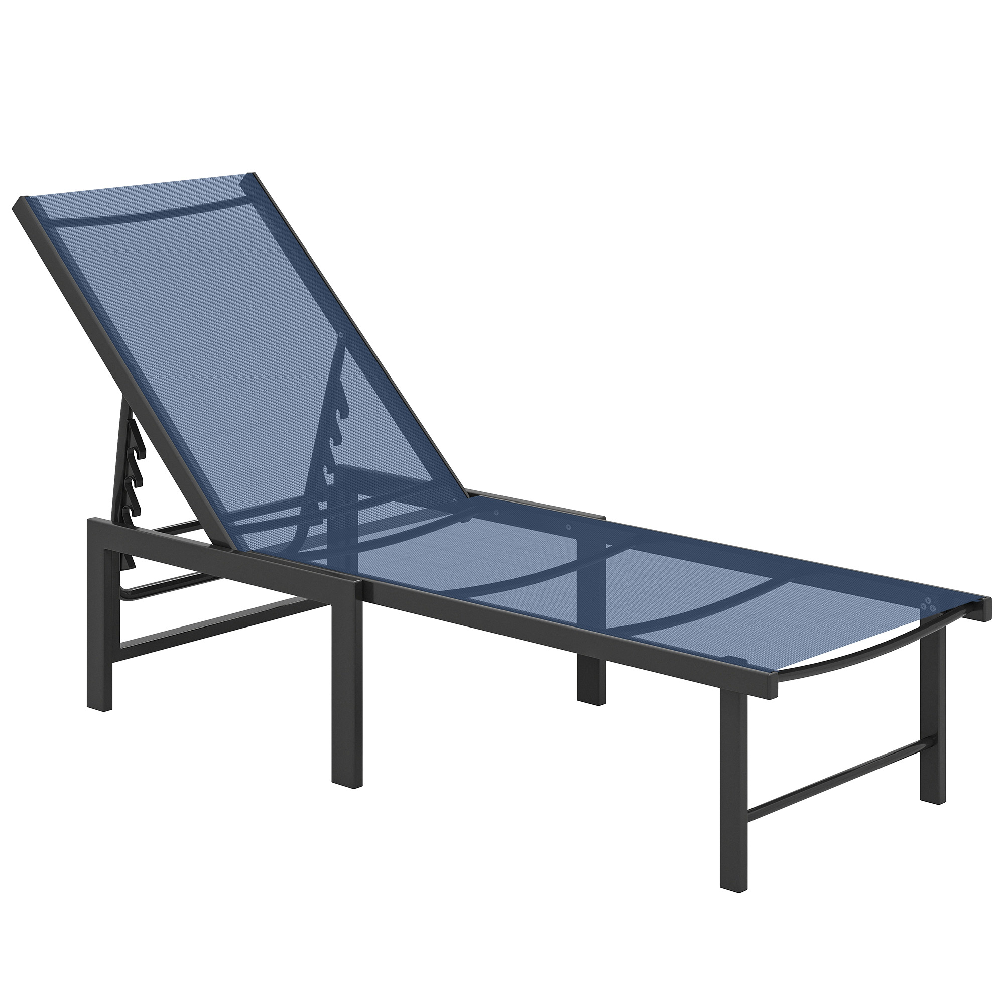 Roswick Dark Blue Steel Sun Lounger - 60cm