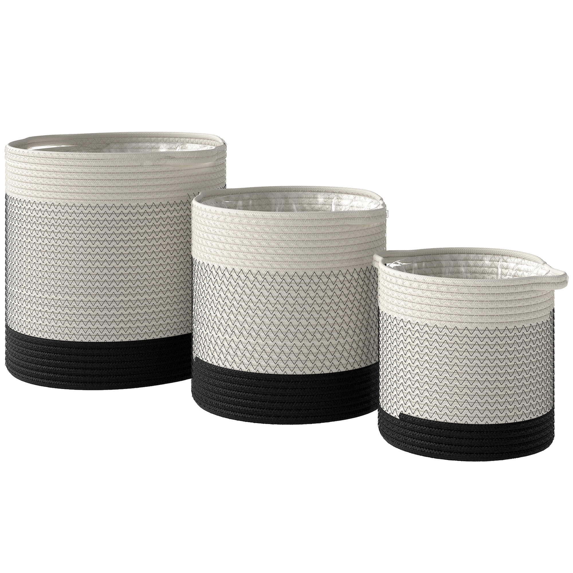Brimoor White Cotton Planter Set of 3 - 30cm