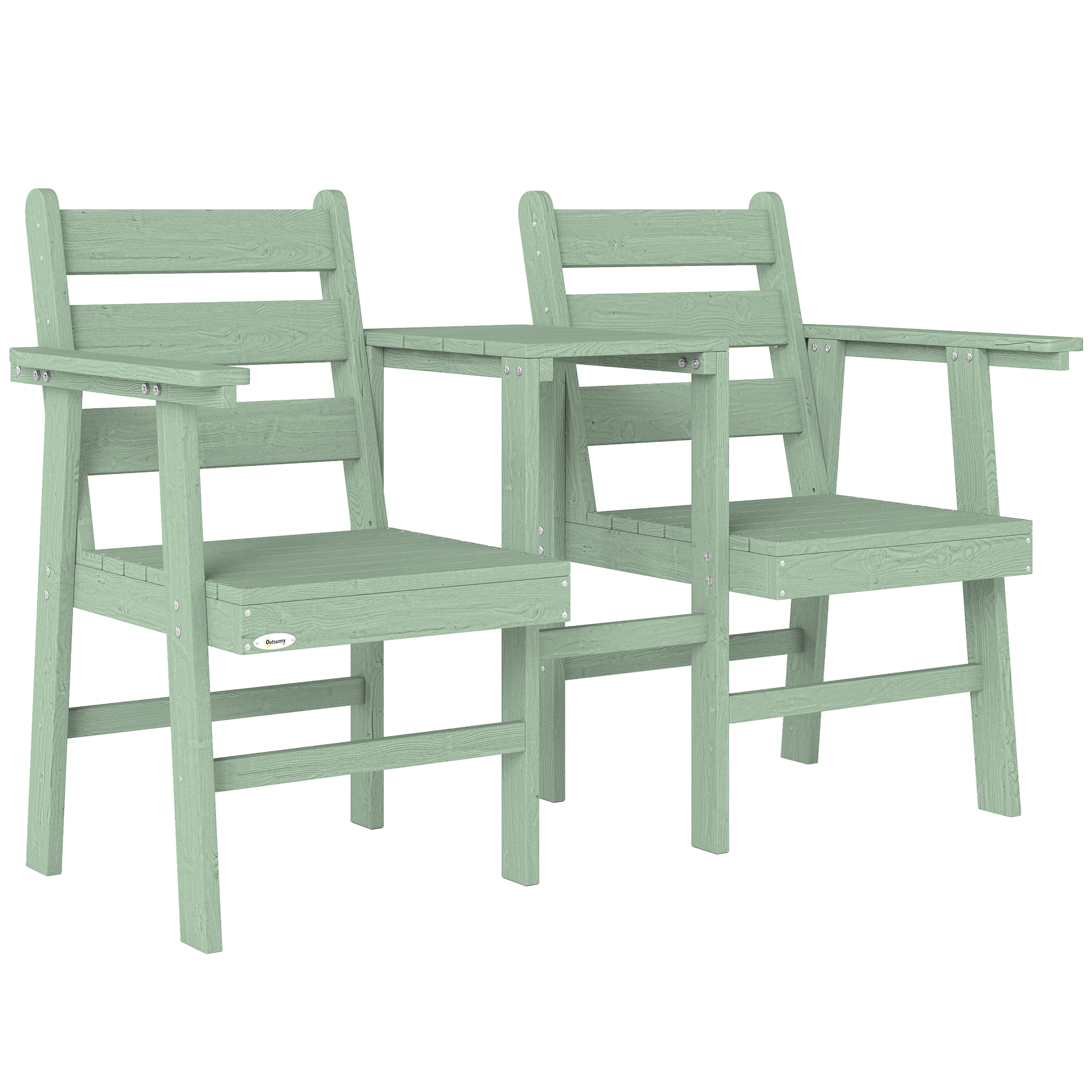 Oakthor Fir Wood Chair with Integrated Table - Green