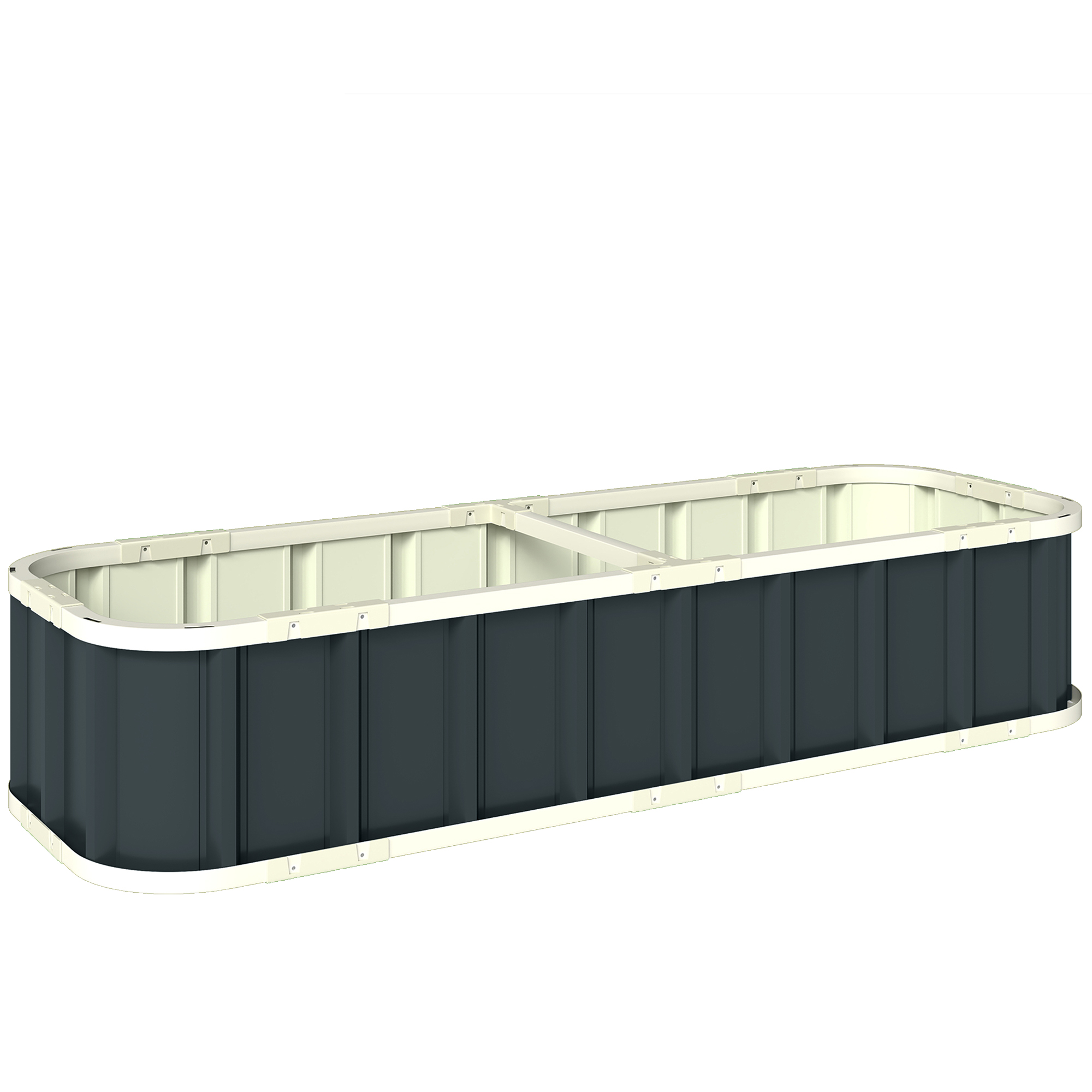 Bricrof Dark Grey Steel Garden Raised Bed Planter - 165cm