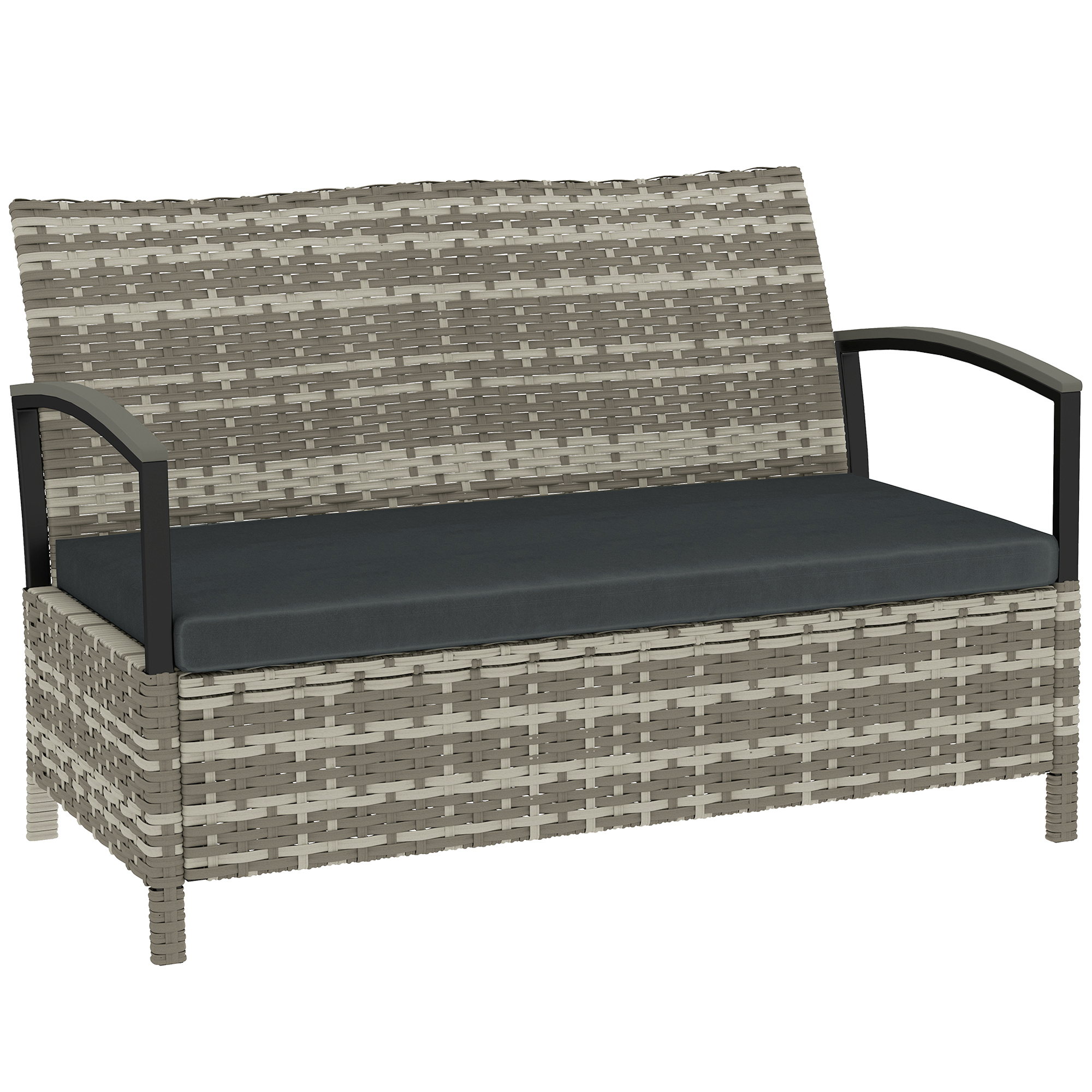 Camwood Dark Grey PE Rattan Bench Storage Box - 123cm